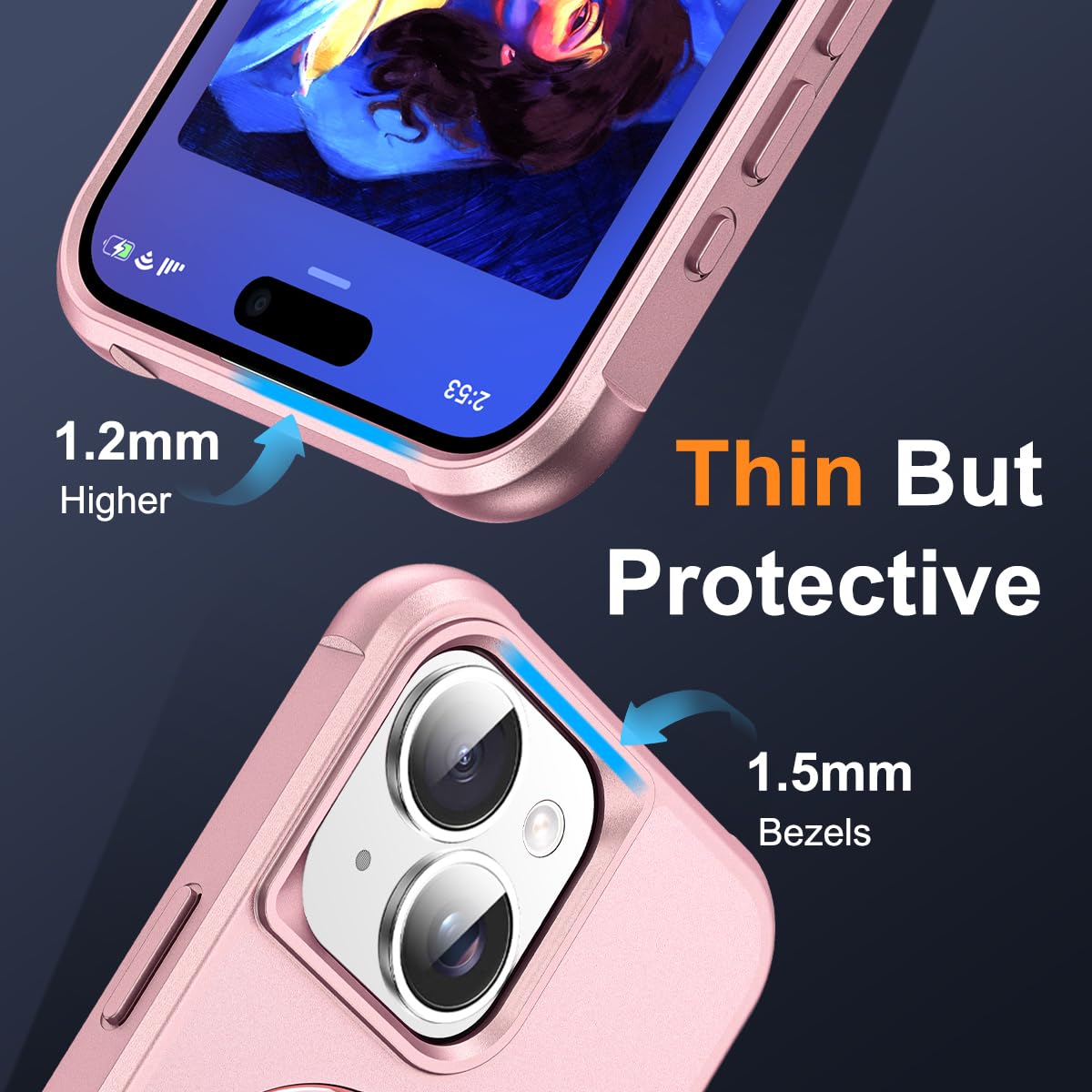 SKYLMW Compatible with iPhone 13 14 Case with Stand Rose - SKYLMW Official Imagery - 7