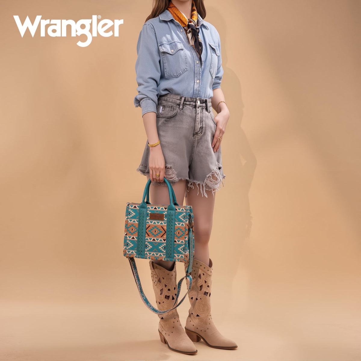 Wrangler Aztec Tote Bag for Women Boho Shoulder Purses and - Wrangler Official Imagery - 4