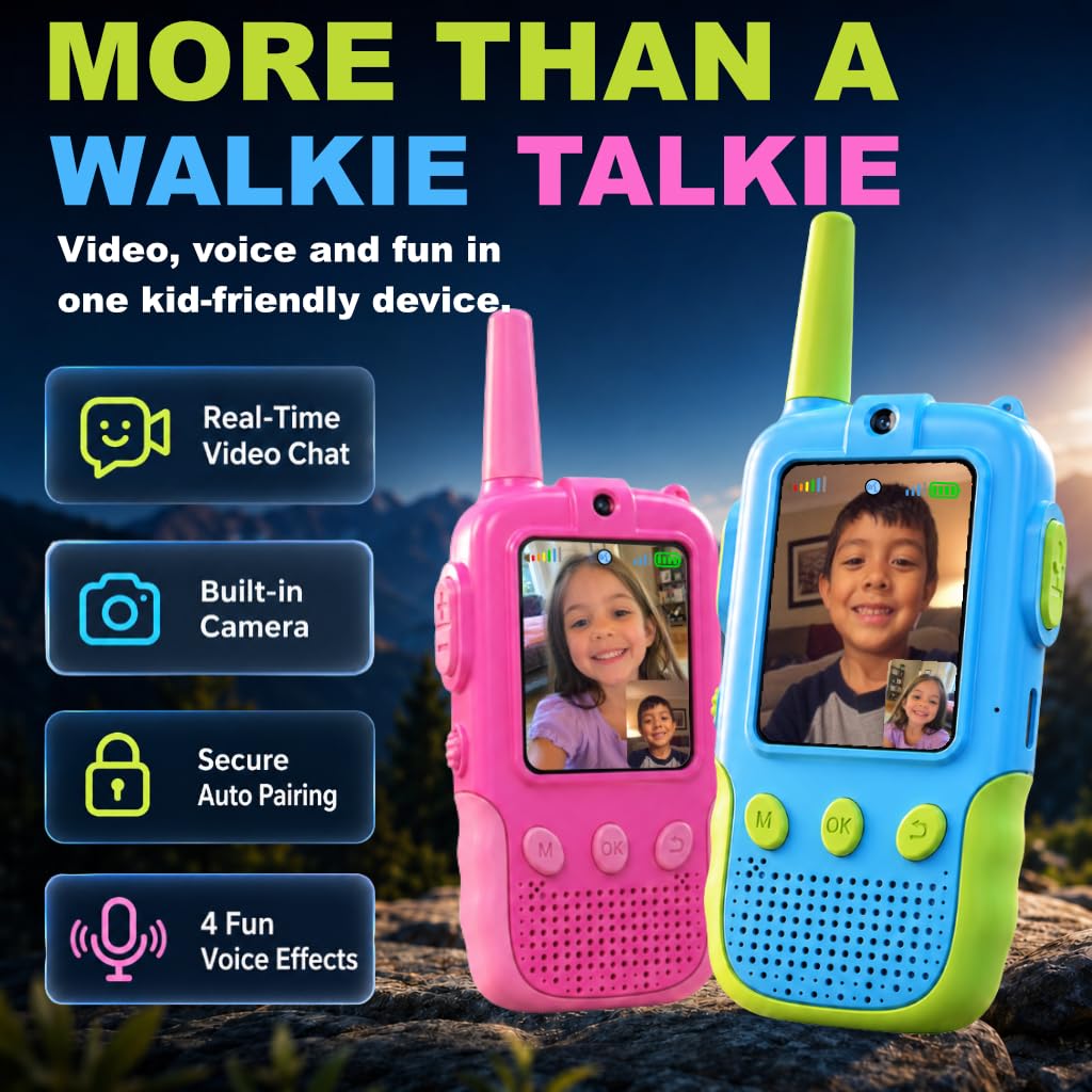 Video Walkie Talkies for Kids Handheld 2 Pack Rechargeable - KYTHOVI Official Imagery - 5