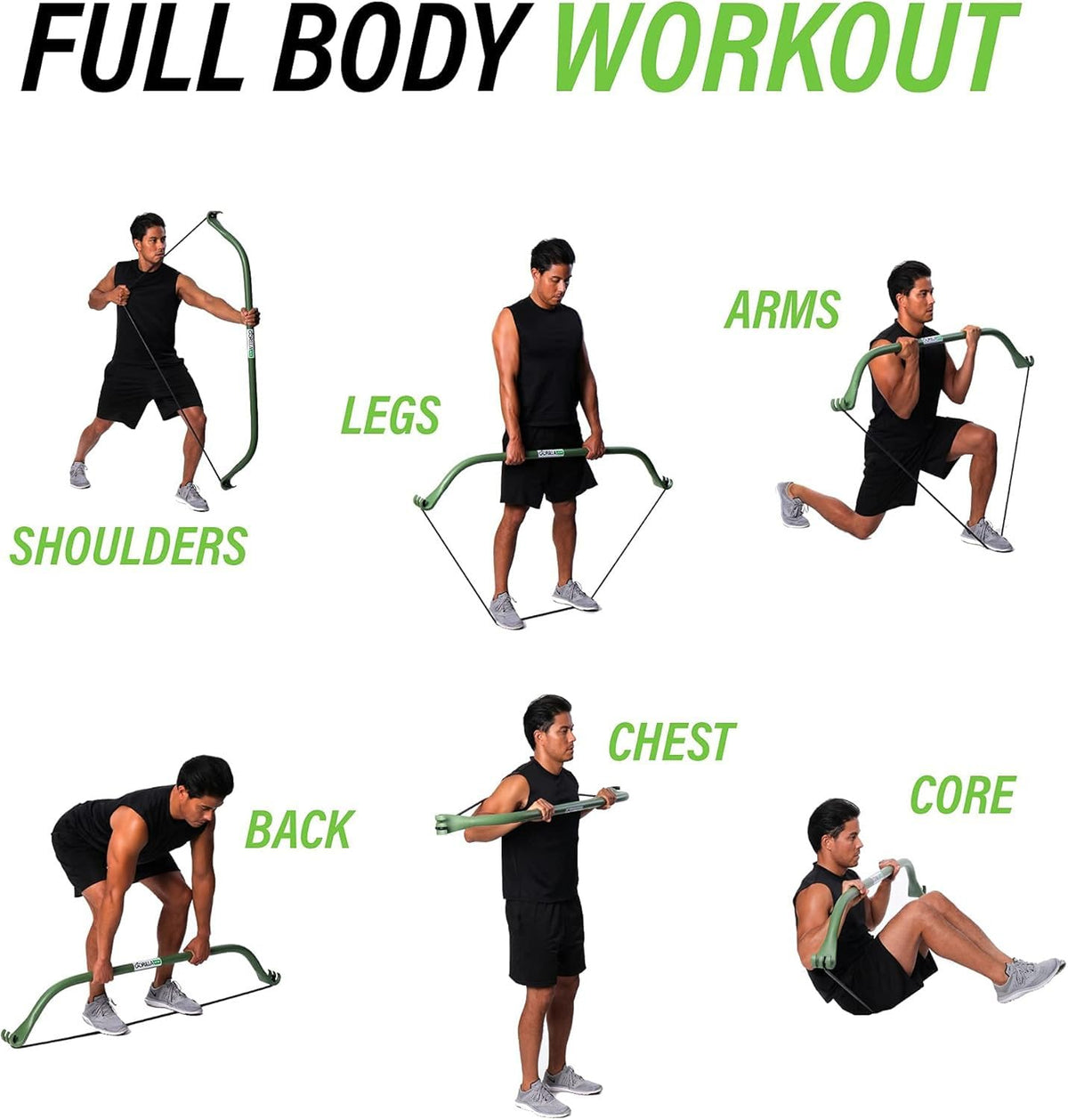 Lite All in One Home Gym System Portable Resistance Band Bar - Gorilla Bow Official Imagery - 5