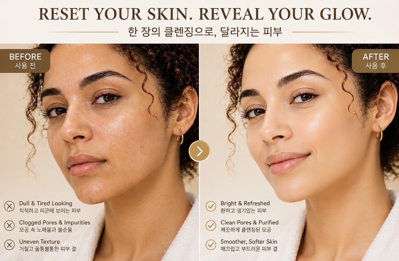 SEON Reset &amp; Jet Korean Skincare Facial Wipes. Rice Water - seon