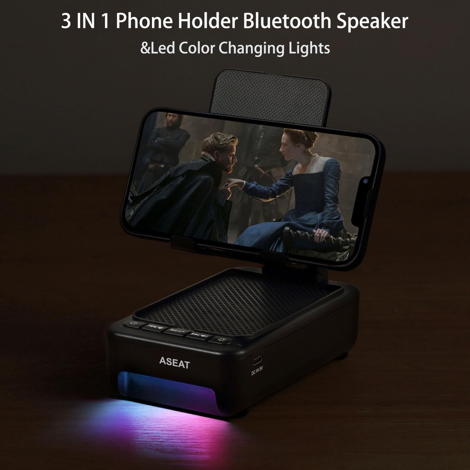 ASEAT Gifts for Men Him, Cell Phone Stand with Bluetooth Speaker& by ASEAT - Angle View 2