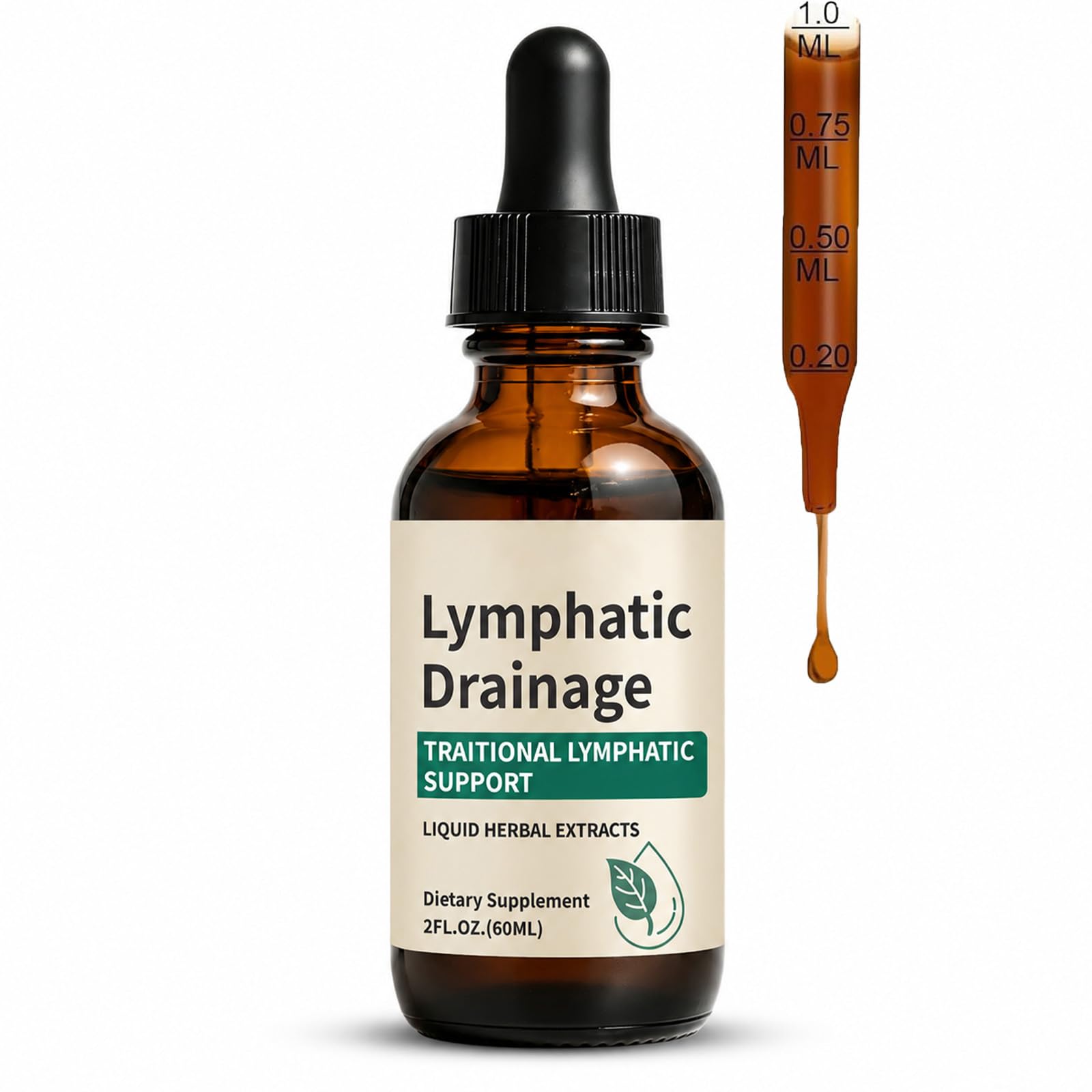 Lymphatic Drainage Drops, Alcohol-Free, Vegan - Product Imagery