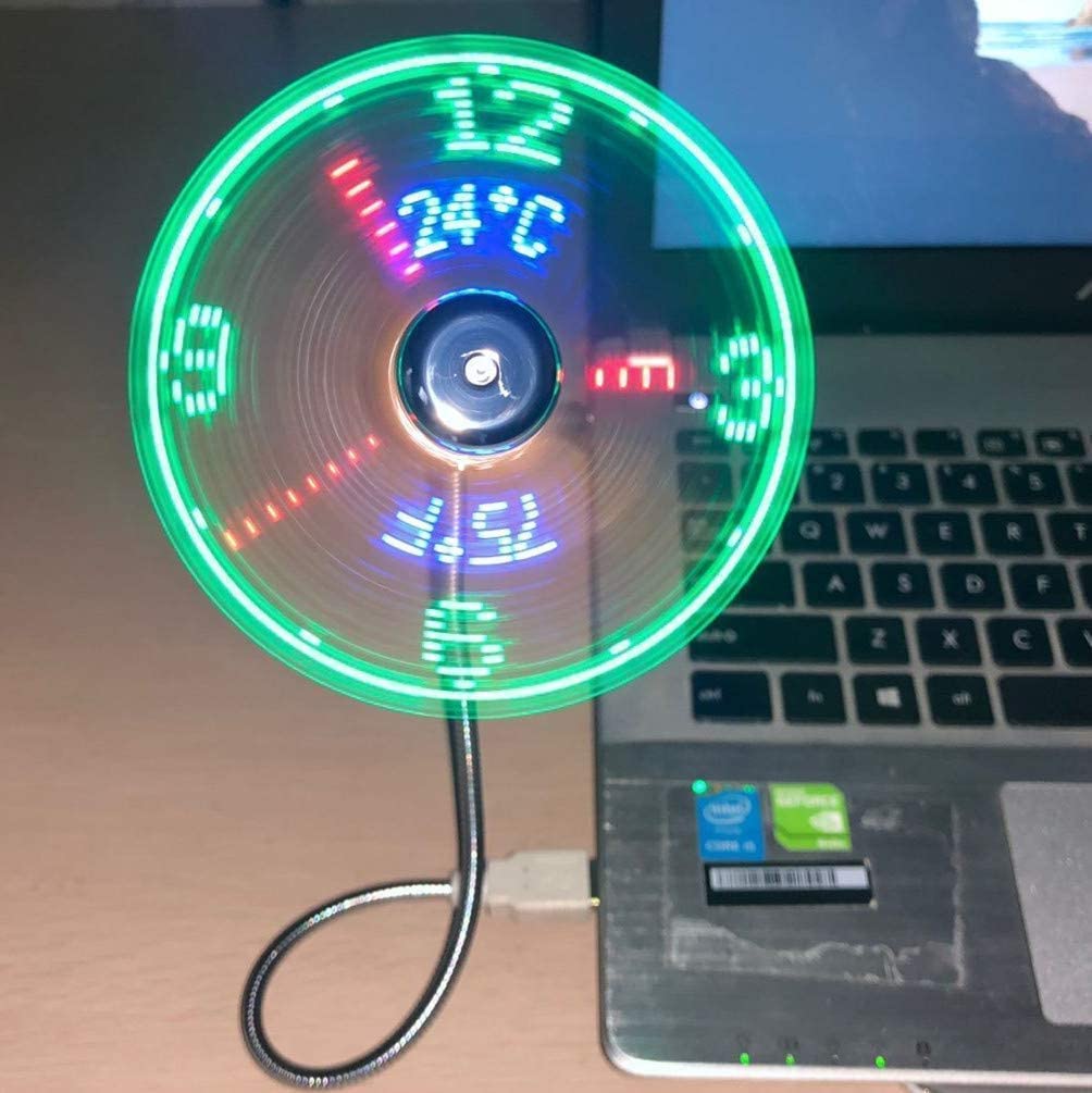 BREIS New USB Clock Fan with Real Time Clock and Temperature Display Function,Si - BREIS Official Product View 1