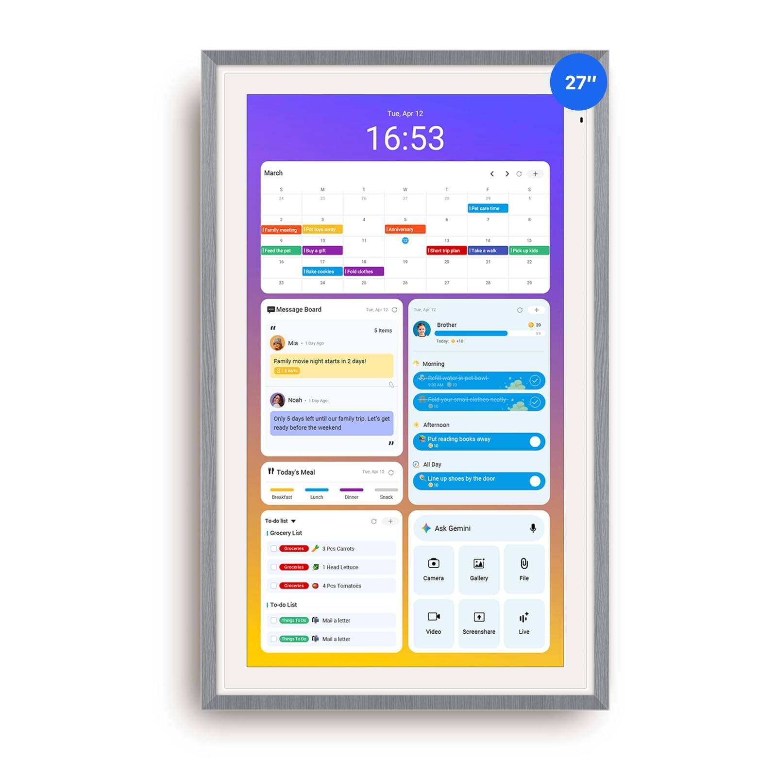 Apolosign 27-inch Digital Calendar & Smart Family Wall Planner, N - ApoloSign Official Product View 1