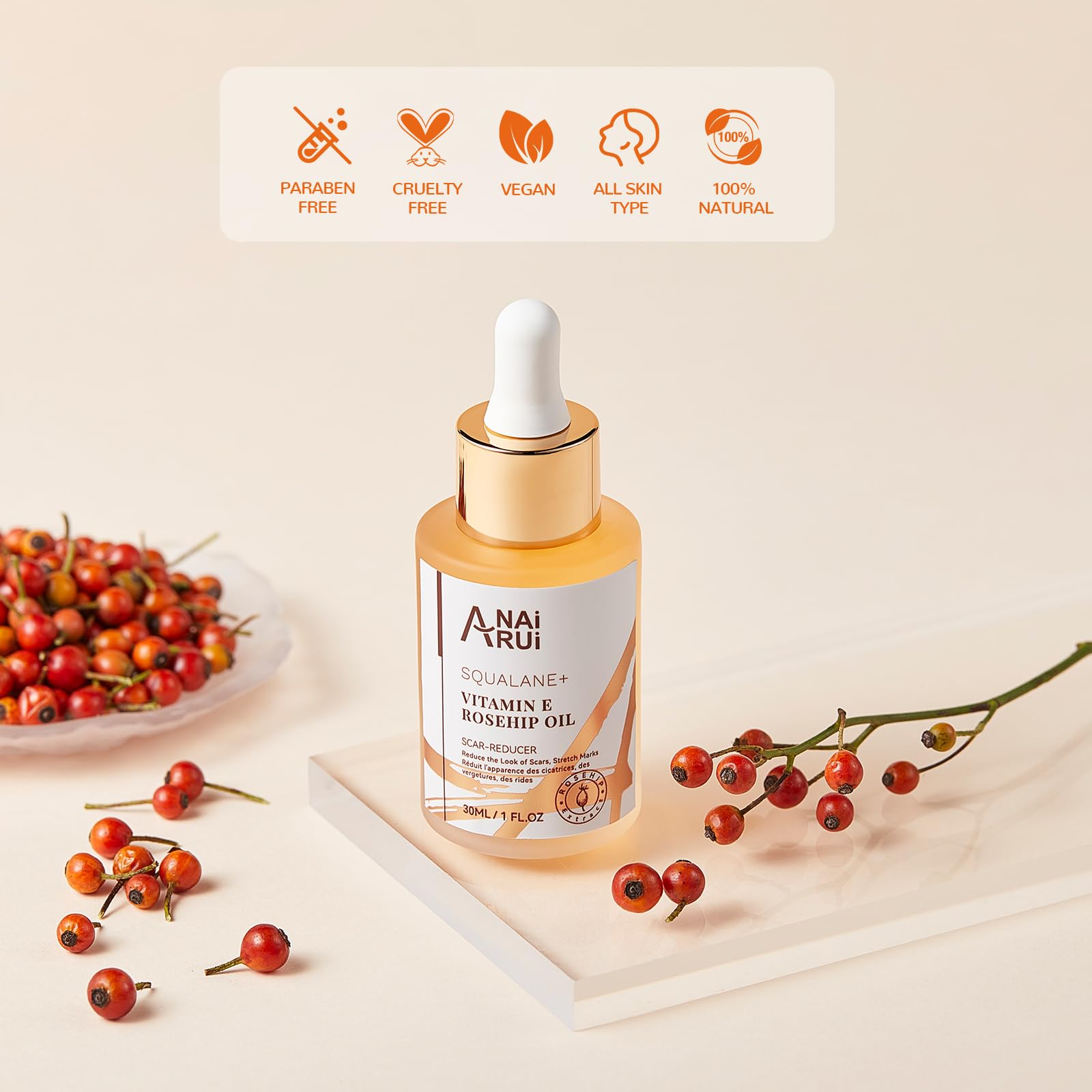 ANAI RUI Squalane + Vitamin E Rosehip Oil Moisturizer for Face,Hair,Skin& Nail - ANAI RUI Official Product View 7