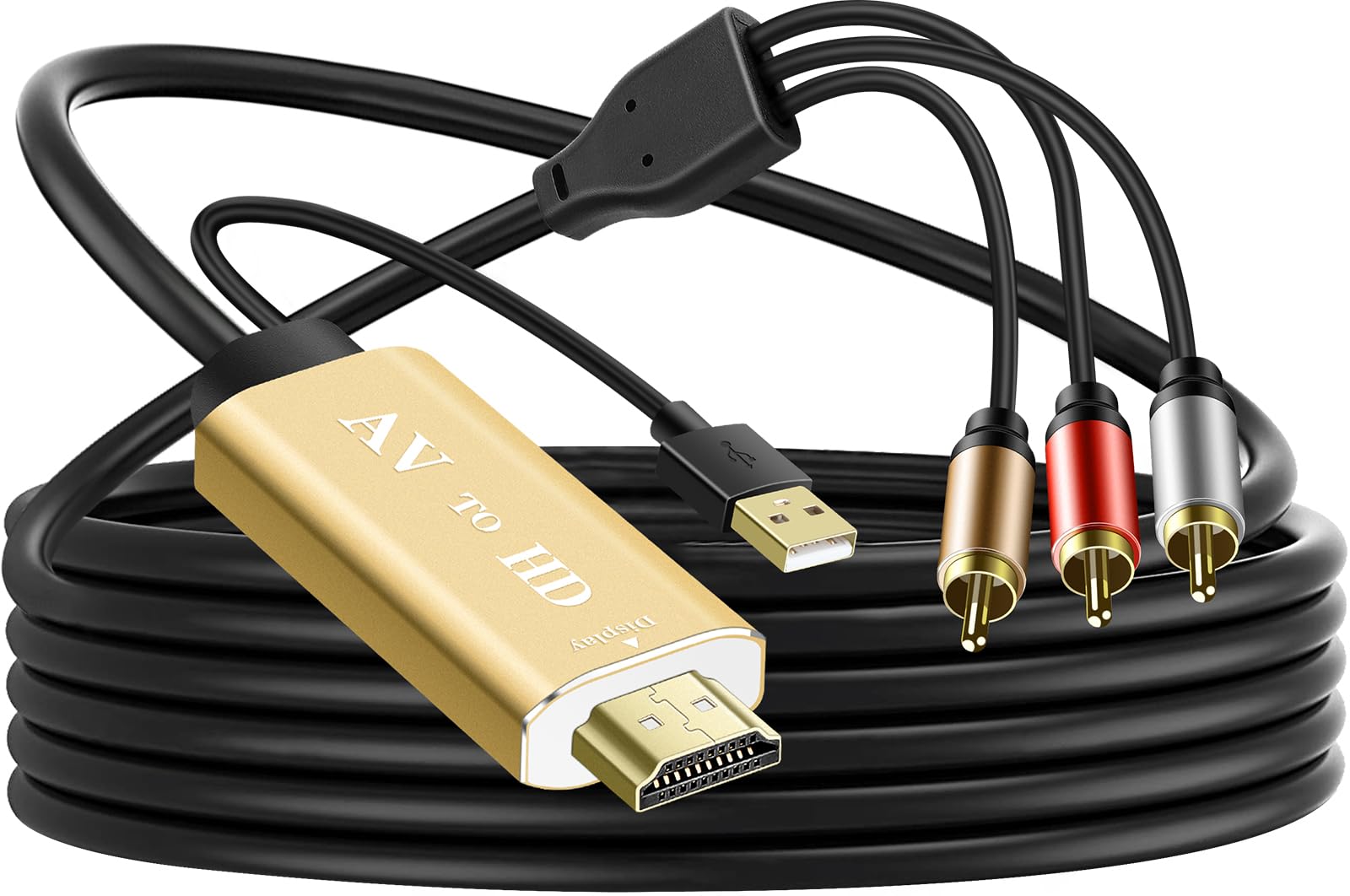 PASOW RCA to HDMI Converter for Smart TV - Composite AV to HDMI 1 by PASOW - Angle View 1