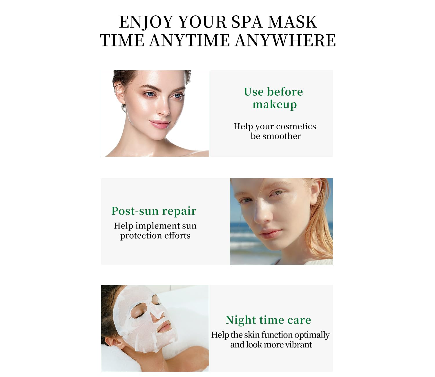 Pack of 10 Collagen Face Mask, Face Masks Skincare with Coenzyme - IREV