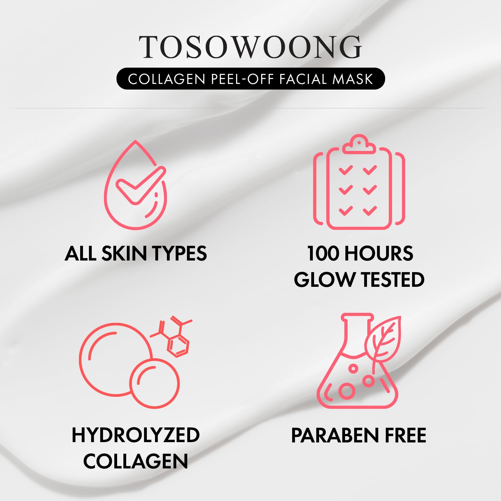 TOSOWOONG Real Collagen Fit, Easy Peel-Off Mask for Firming, - TOSOWOONG
