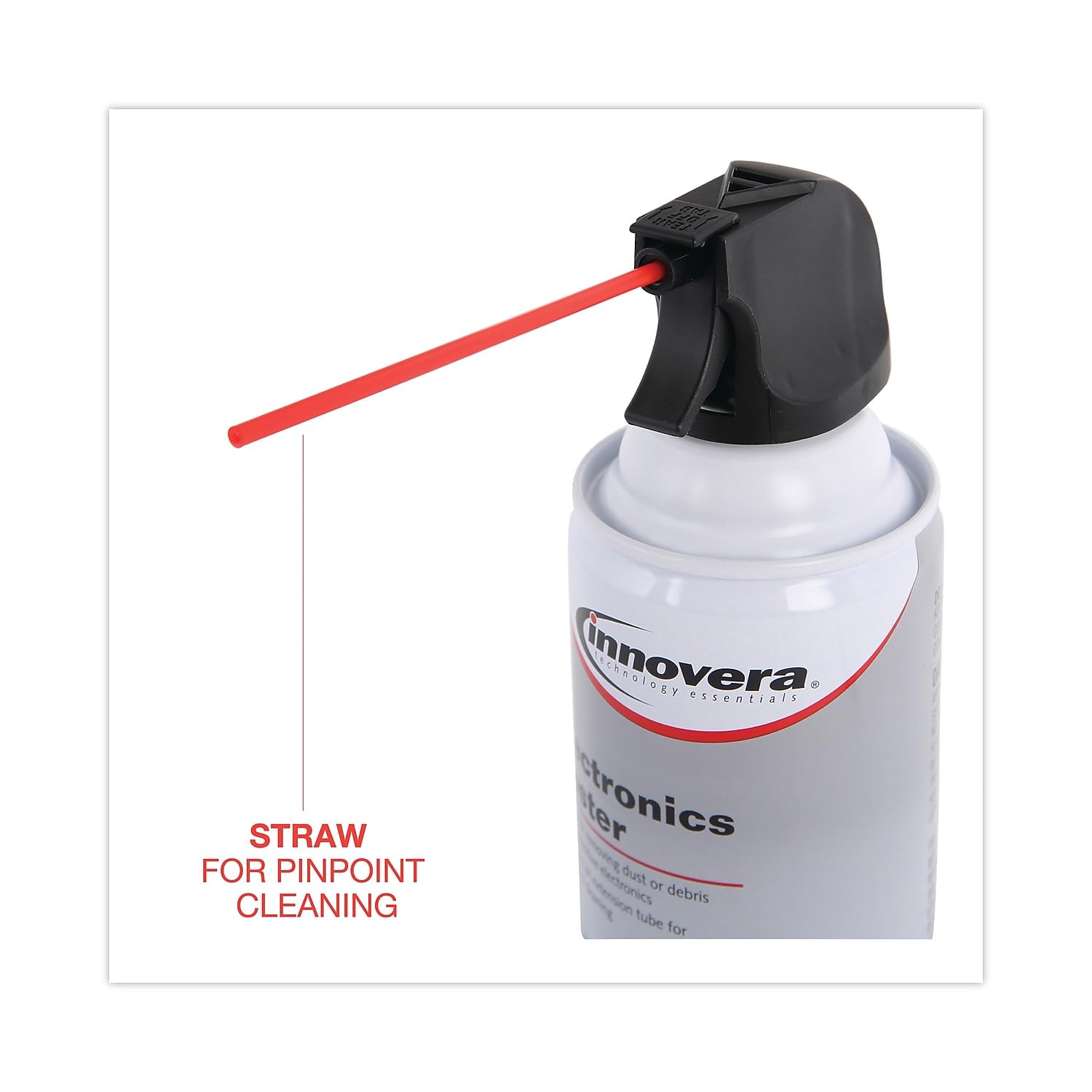 Innovera IVR10012 10 oz compressed air duster cleaner cans, packed in a set, used for cleaning electronics and keyboard dust removal.