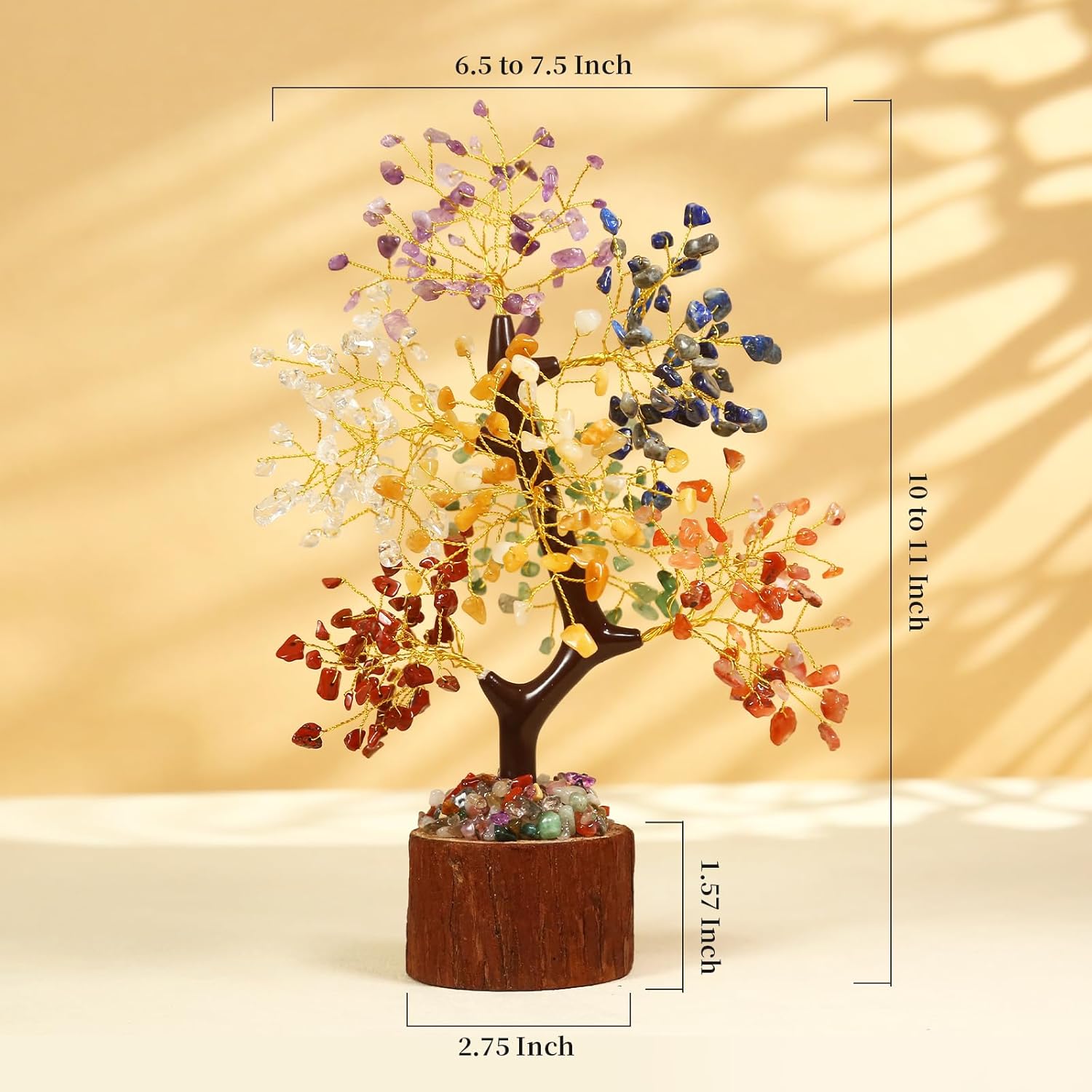 Crystal Tree of Life with Chakra Stones decorative healing crystal sculpture for desk or home decor by SlopHaul.