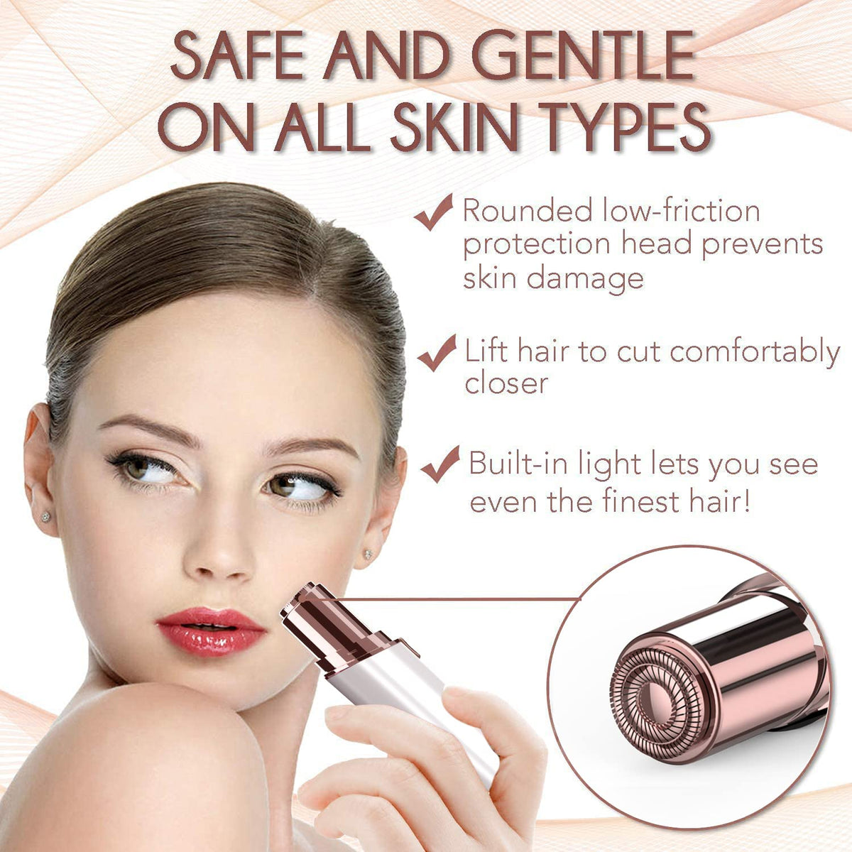 Electric Painless Hair Remover Facial Hair Removal for Women - gurelax Official Imagery - 6