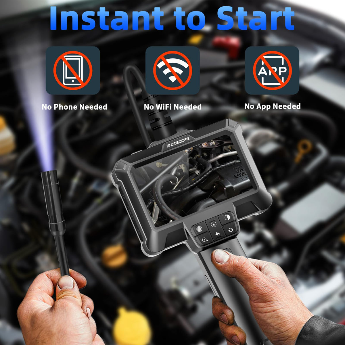 Endoscope Camera with Light for Drain Pipe Plumbing Mechanic - WINWEND Official Imagery - 5