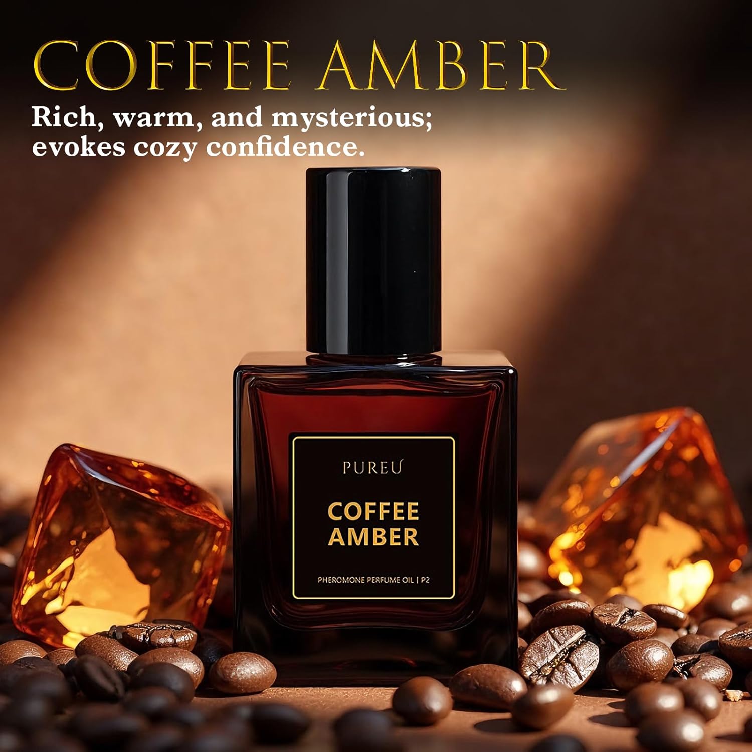 PUREU pheromone perfume oil for women, long-lasting fragrance with pheromones, in a sleek bottle.