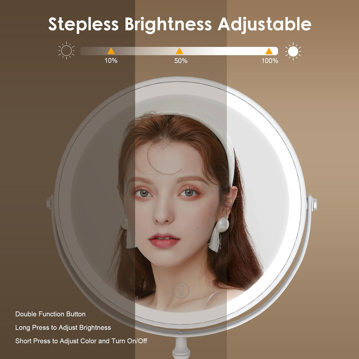 DEIOVWXS Makeup Mirror Rechargeable Vanity Mirror with 3 - DEIOVWXS Official Imagery - 6