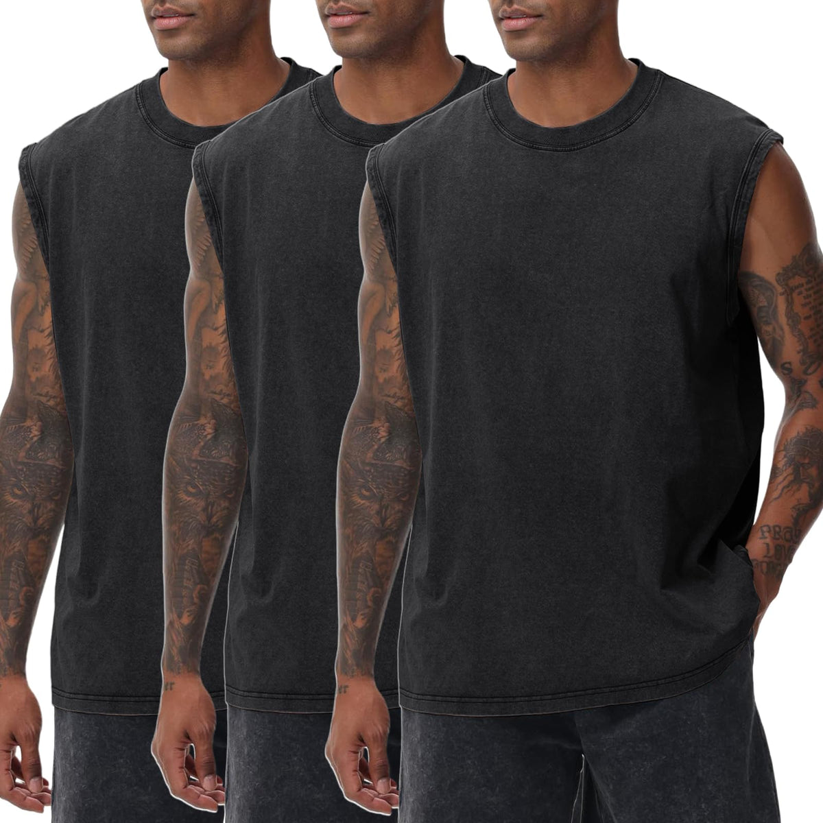 Arssm Sleeveless Shirts for Men Tank Tops Cotton Acid Wash - Arssm Official Imagery - 8