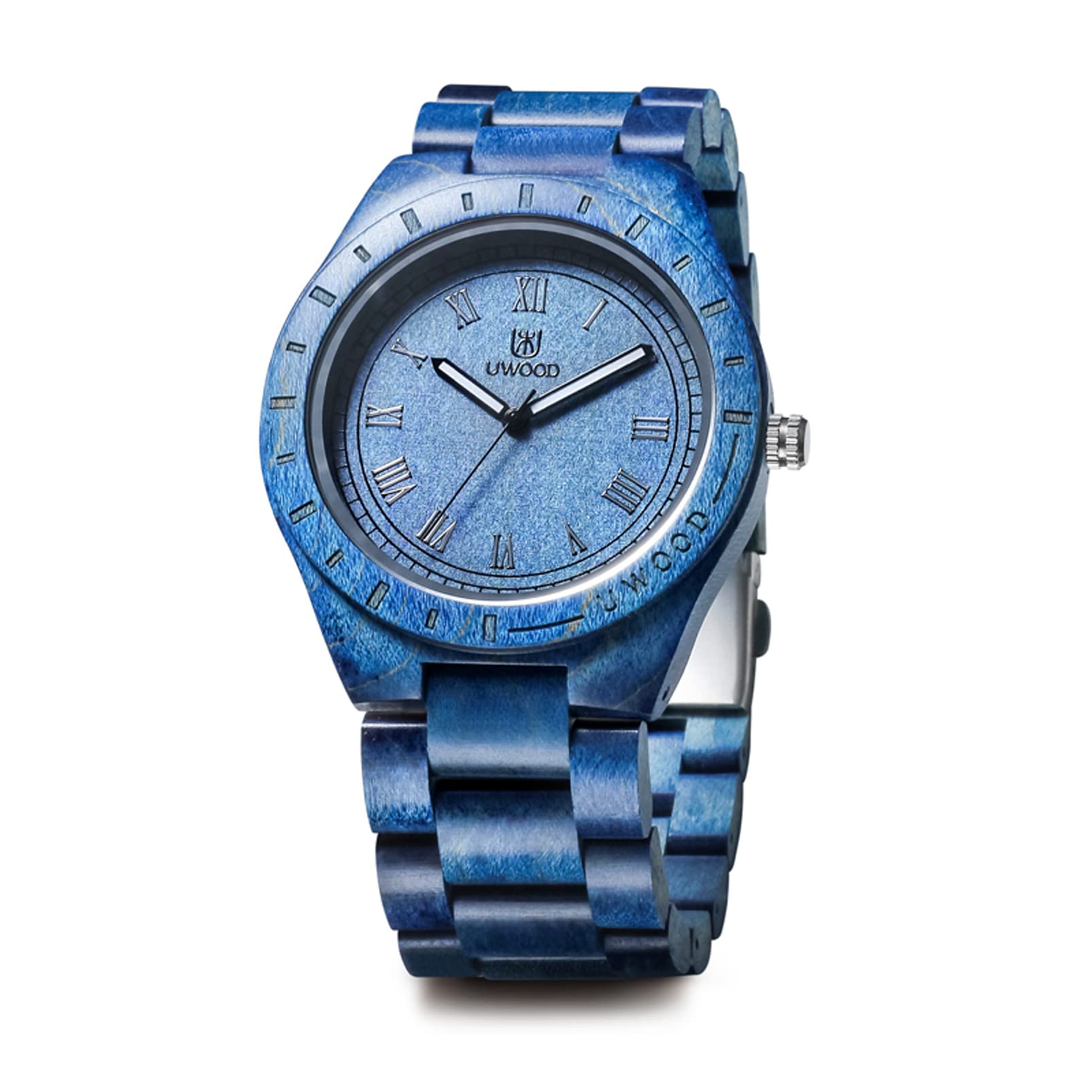 Mens Light Weight Unique Wood Watch, Uwood Series Handmade - Product Imagery