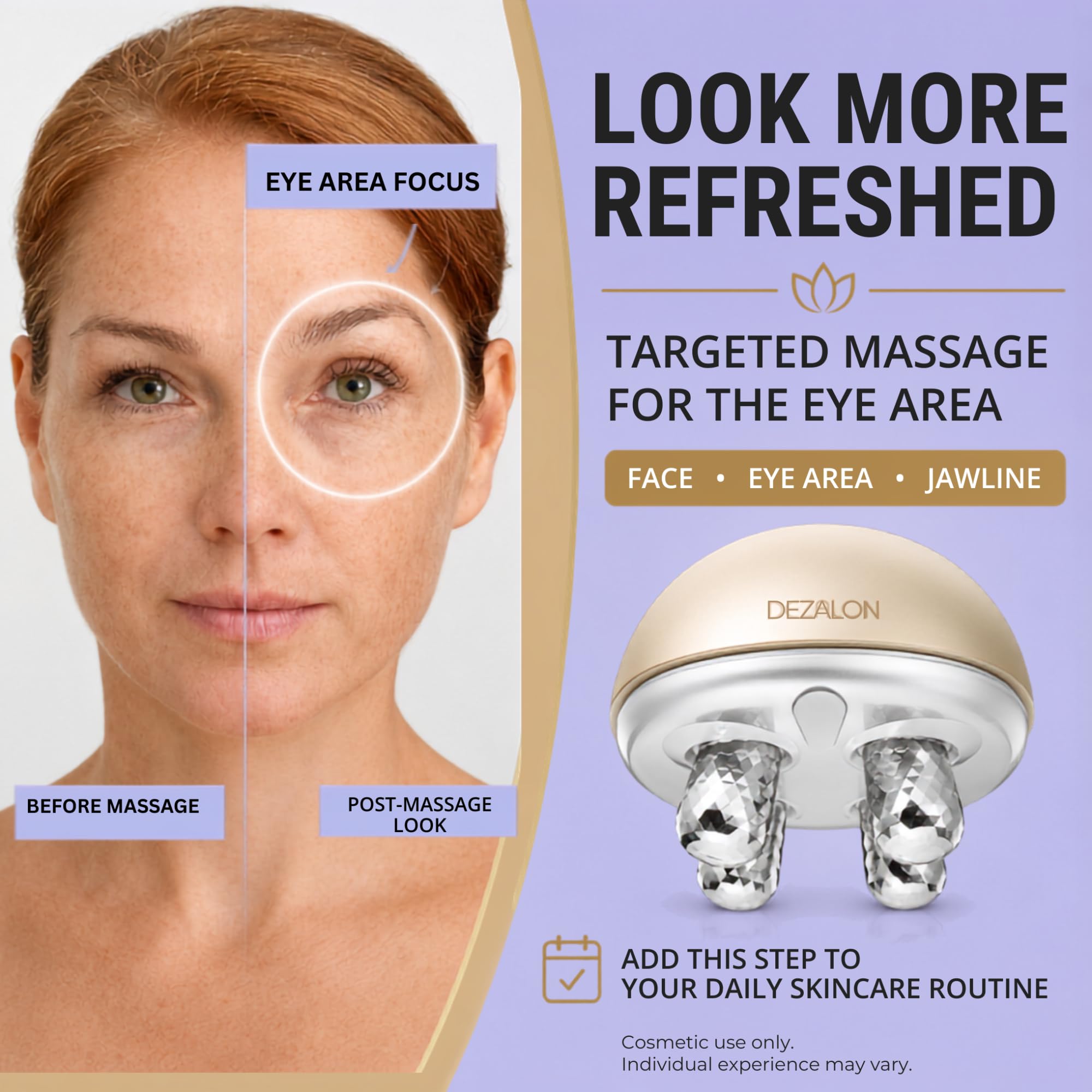 Face Massager Tool Eye and Neck Massager Face Roller Beauty - DEZALON Official Imagery - 6