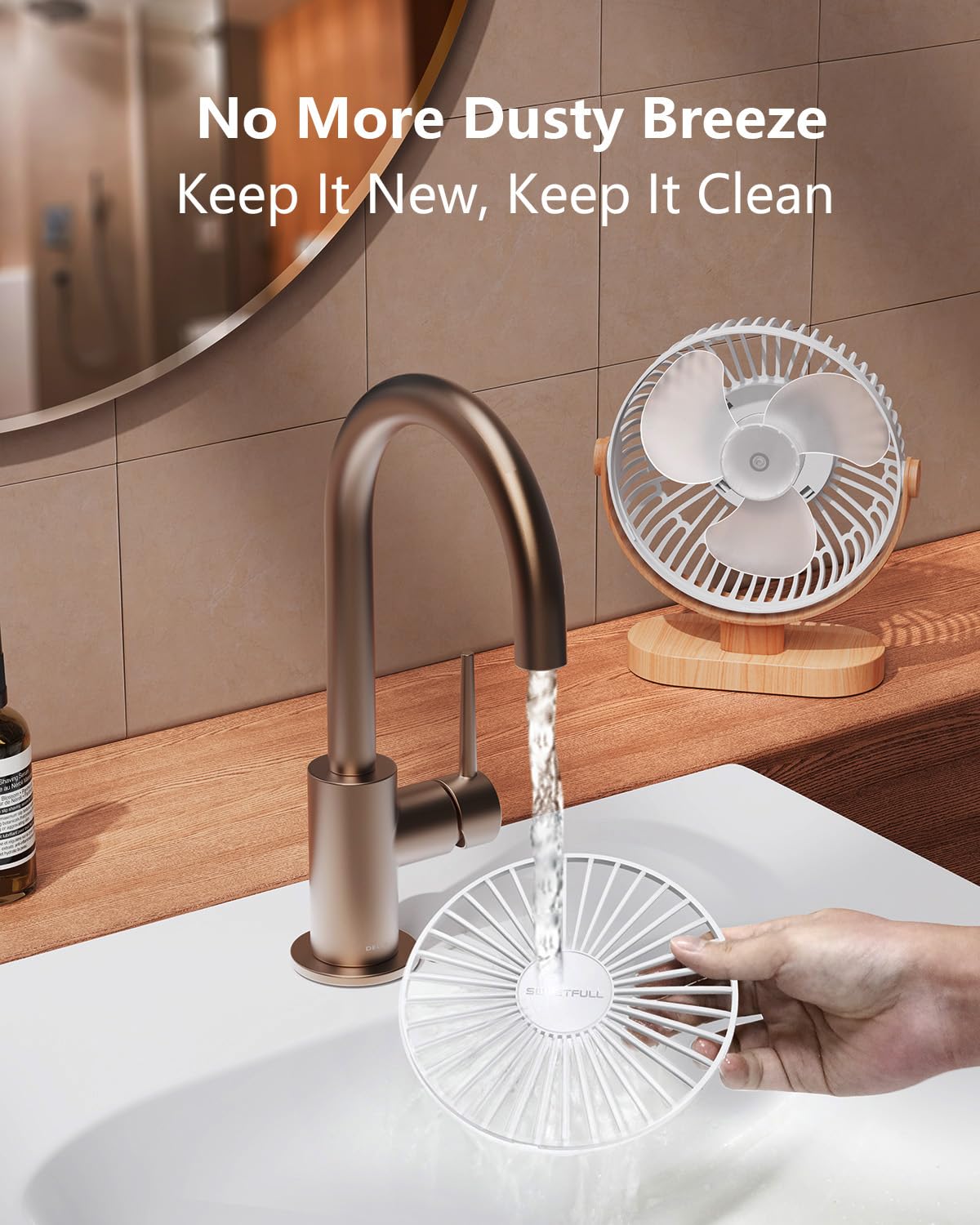 SWEETFULL Small USB Desk Fan, Desktop Table Fan, Quiet Office Min by SWEETFULL - Angle View 4