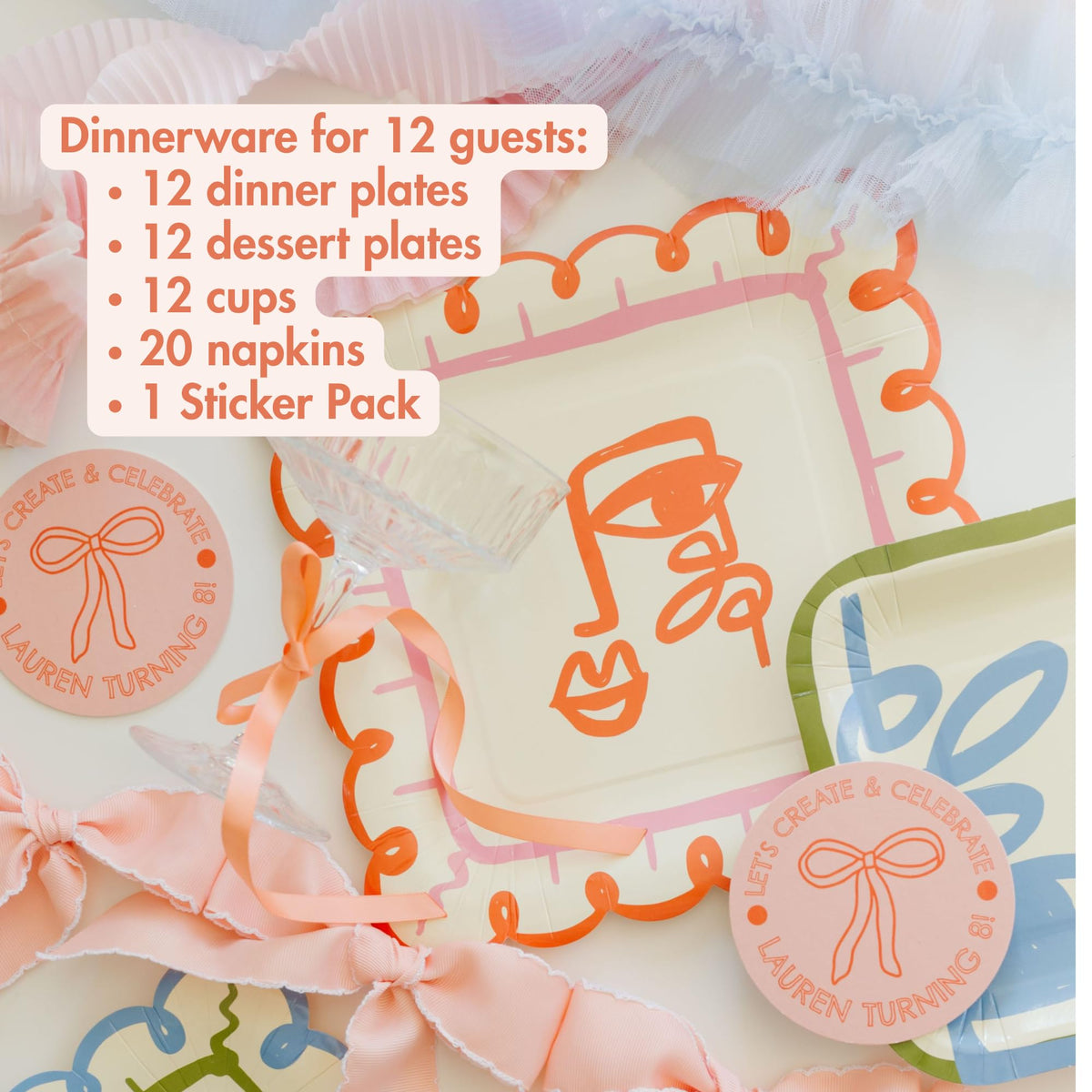 Modern Birthday Party Supplies Kit - Pop Party Supplies Official Imagery - 3