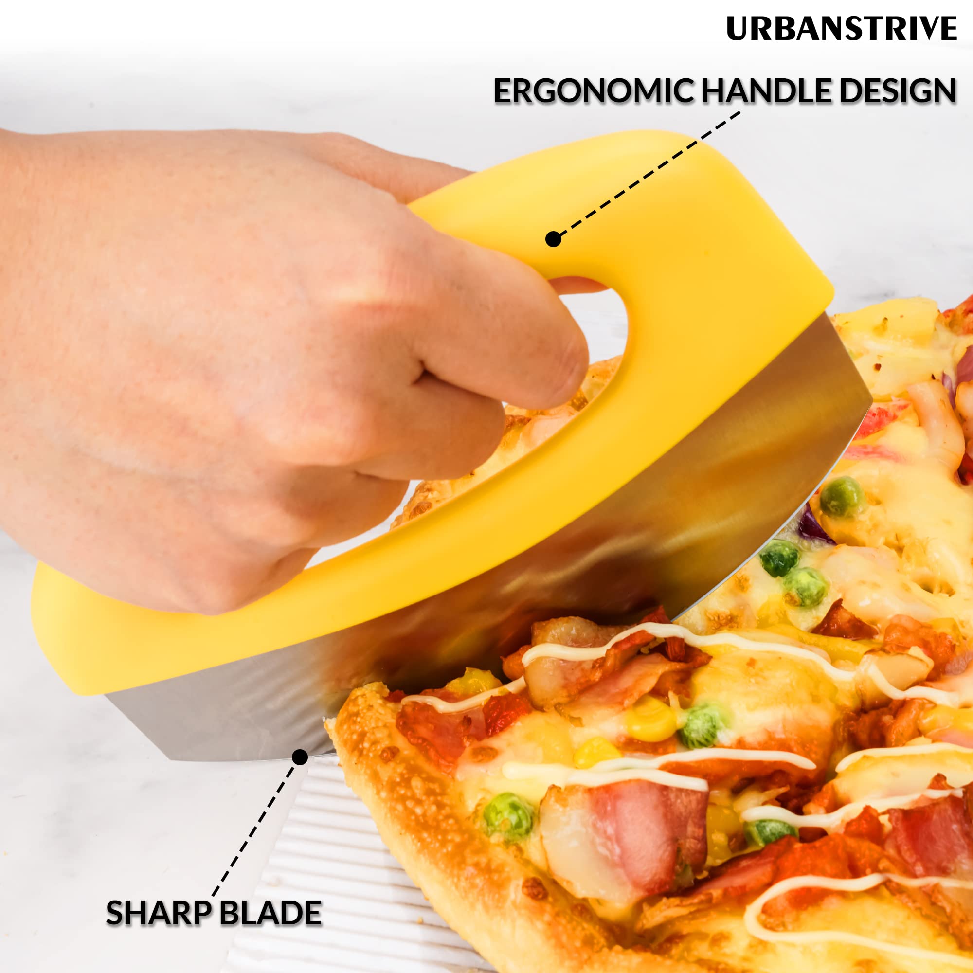 Urbanstrive Heavy Duty Stainless Steel Pizza Cutter with Cover, Super - View 5