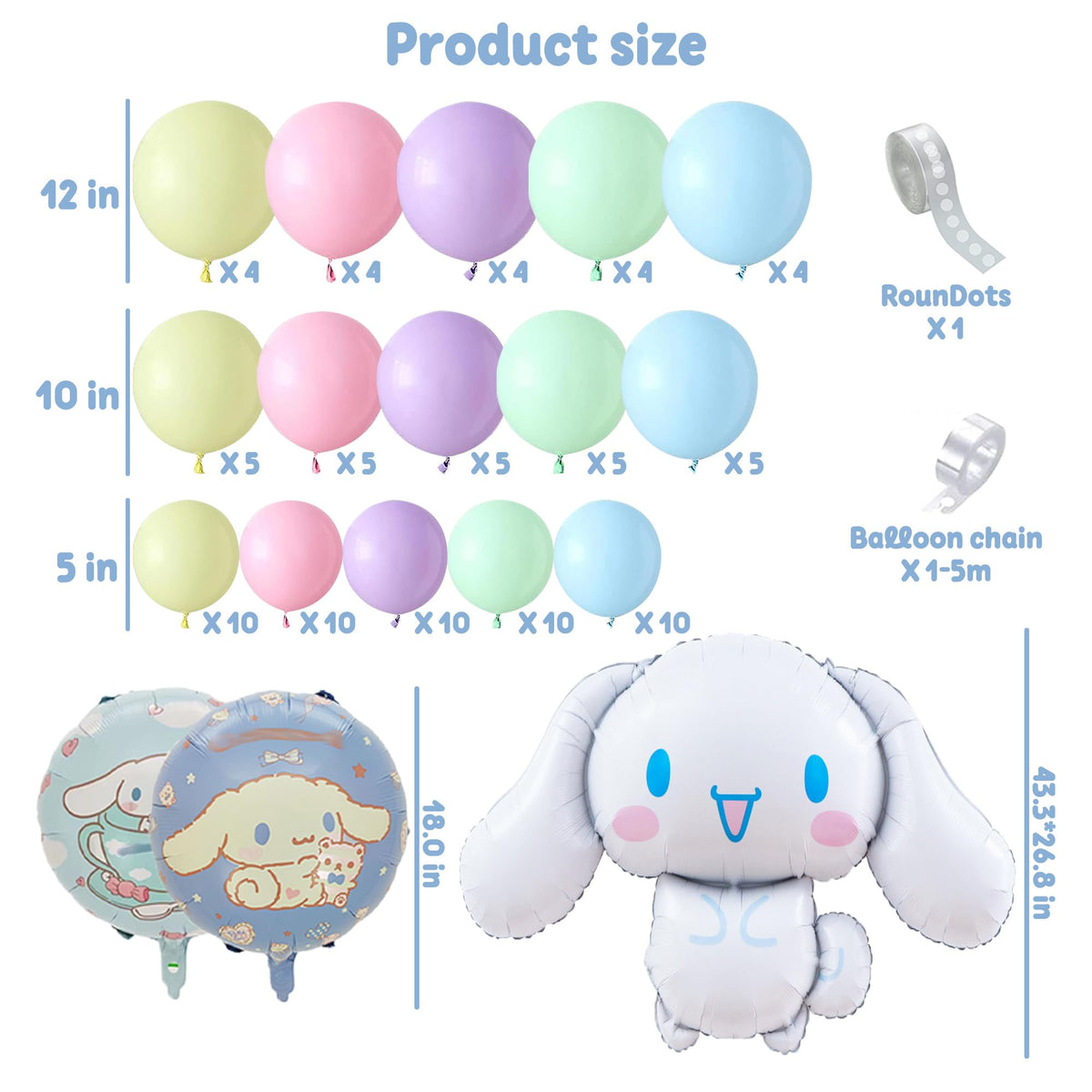 202 PCS Cute Cartoon Birthday Party Supplies for Theme Party - MLEDUY Official Imagery - 5