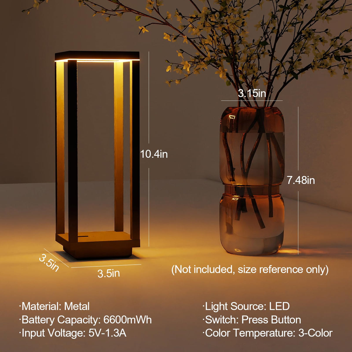 2Pack Cordless Table Lamp Rechargeable 10 Portable Table - Halostorms Official Imagery - 8