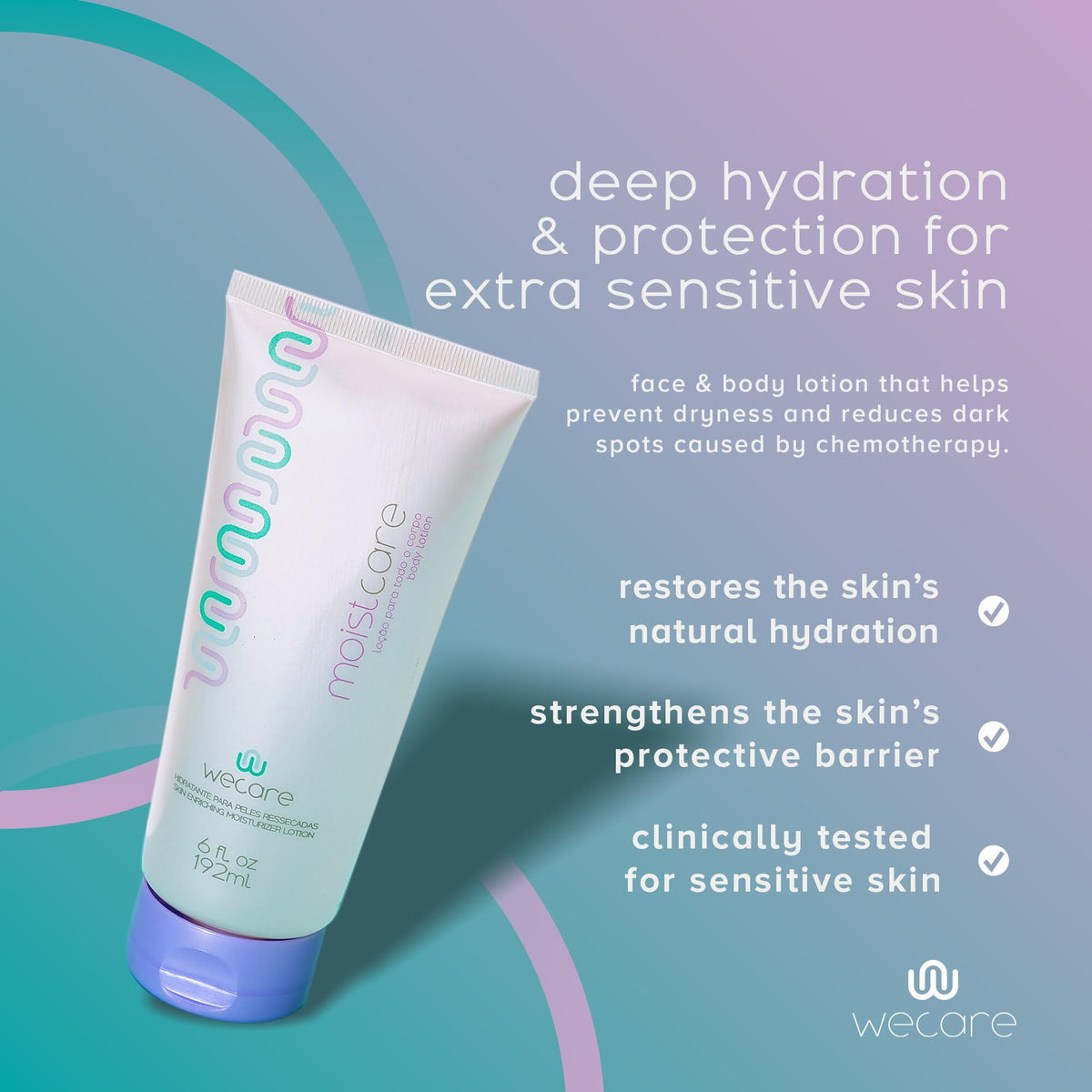 WeCare Moistcare Body and Face Lotion Chemo Support - WeCare Official Imagery - 3