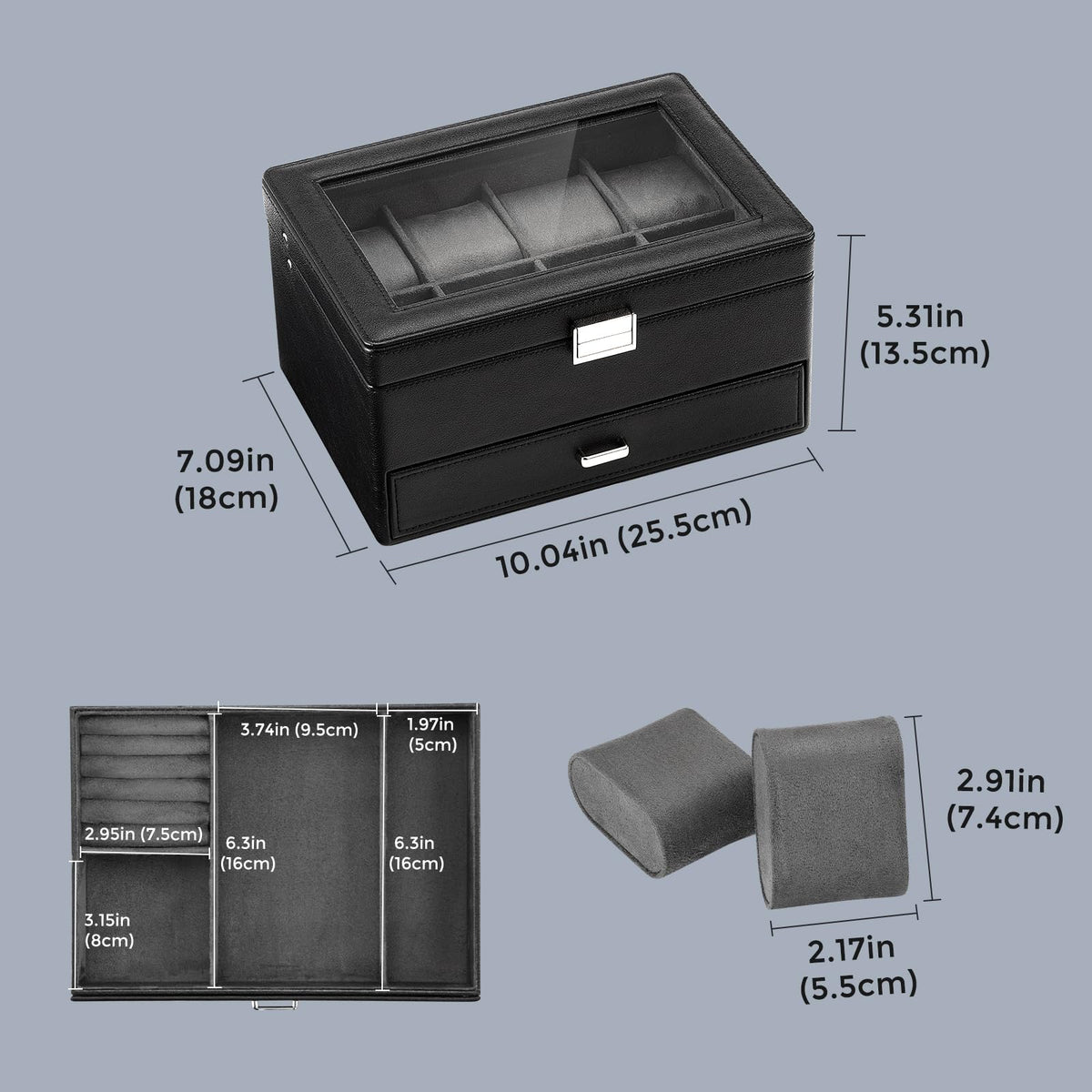 ProCase Premium Watch Box for Men Jewelry Organizer Box with - ProCase Official Imagery - 4