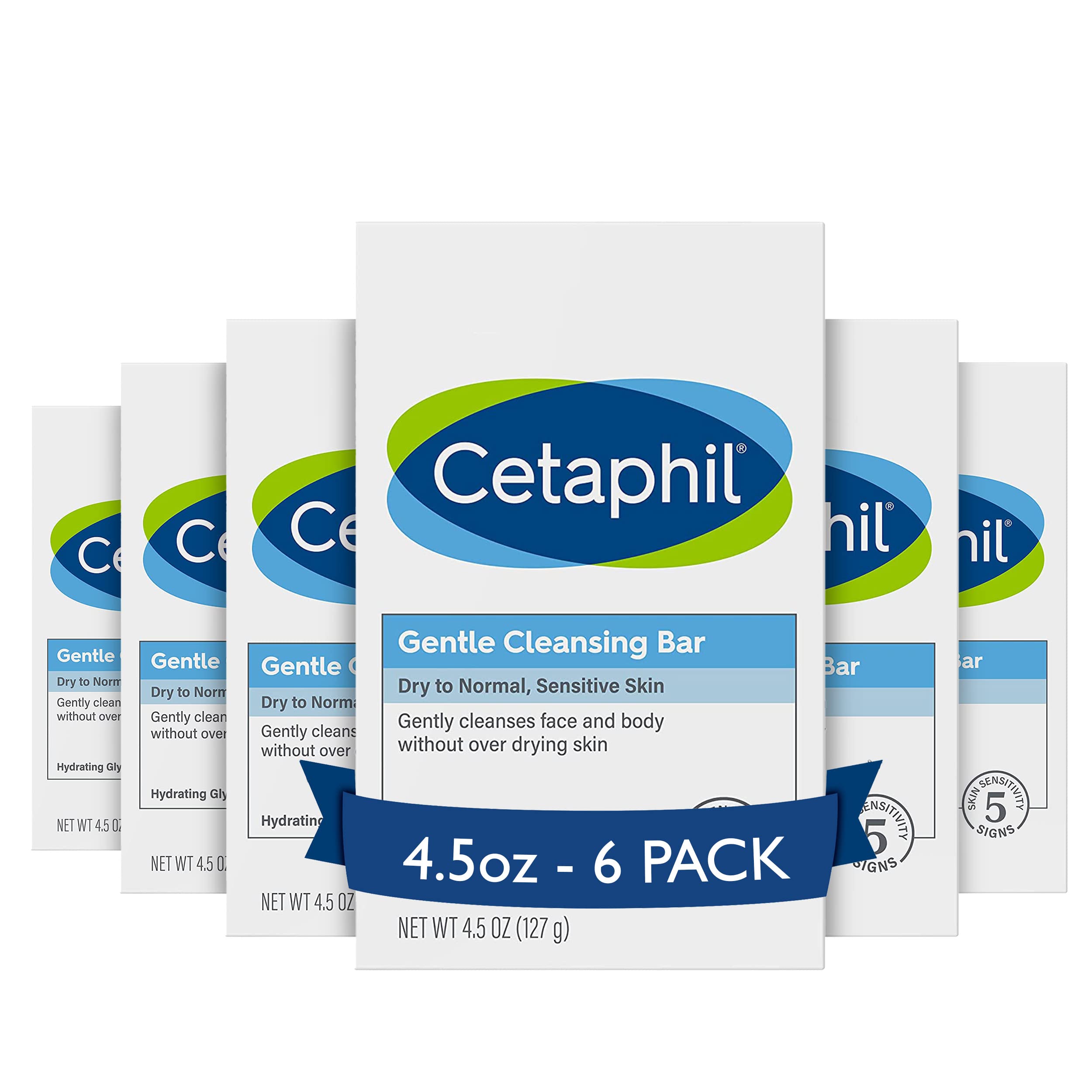 Cetaphil Gentle Cleansing Bar Soap, Sensitive & Dry Skin, 4. , 6ct - Cetaphil Official Product View 2