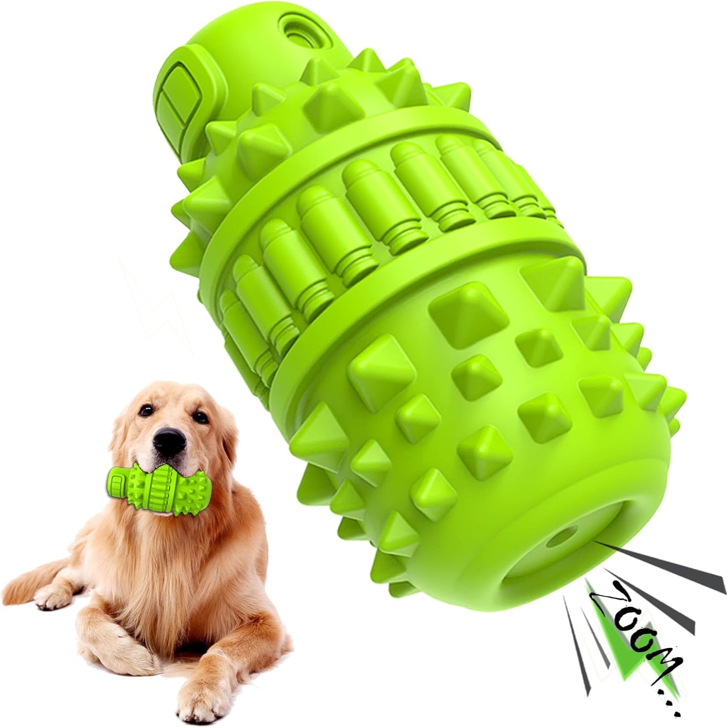 PIFFZEDO dog toy for aggressive chewers, interactive natural rubber chew and squeaky toy for dogs