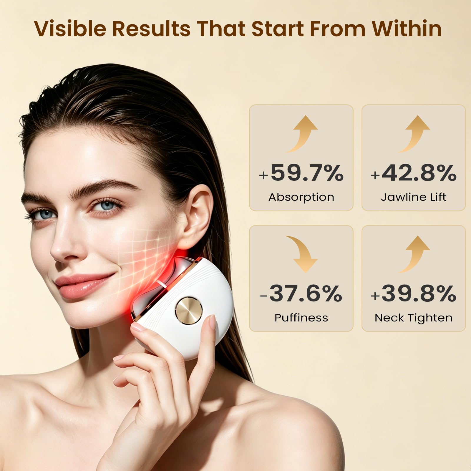 Red Light Electric Gua Sha Facial Neck Sculpting Tools with - Topealk Official Imagery - 6