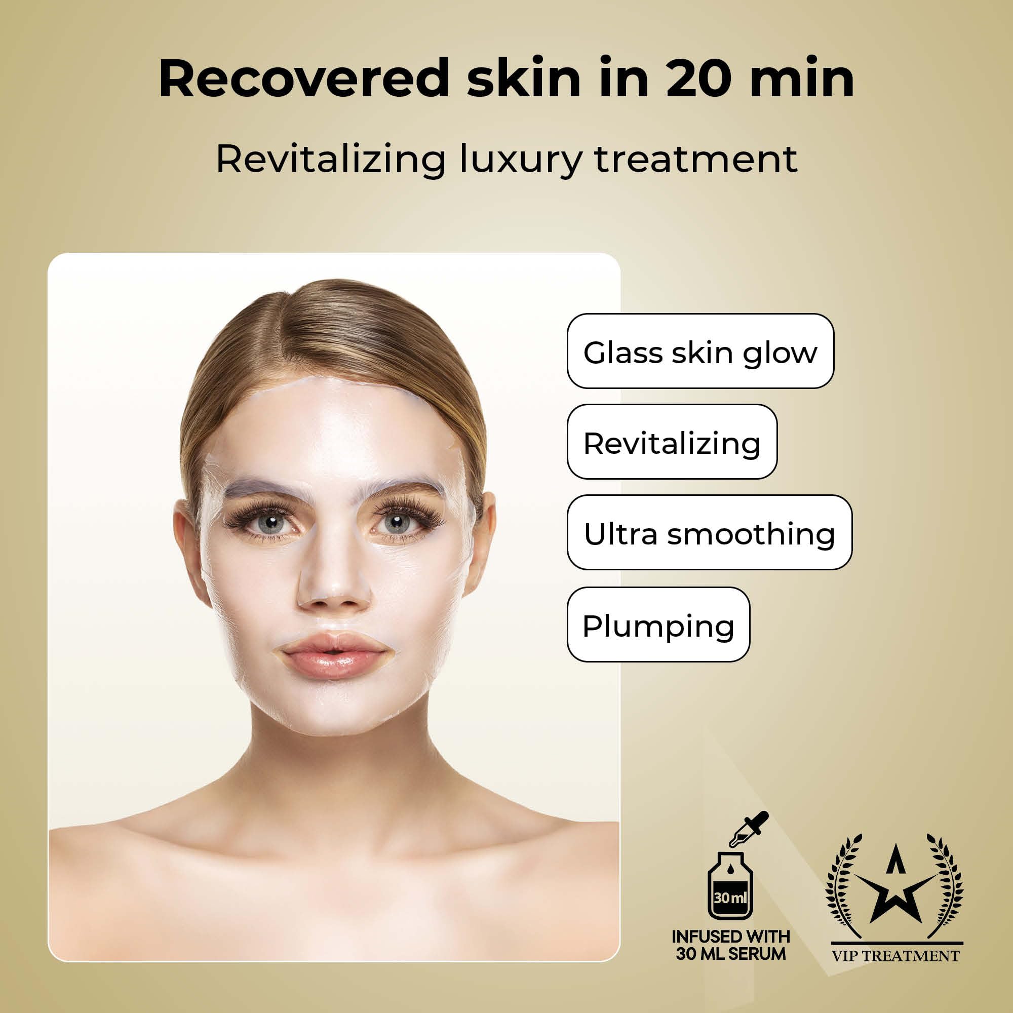 STARSKIN VIP Gold Mask Face, Coconut Bio-Cellulose Revitalizing - STARSKIN