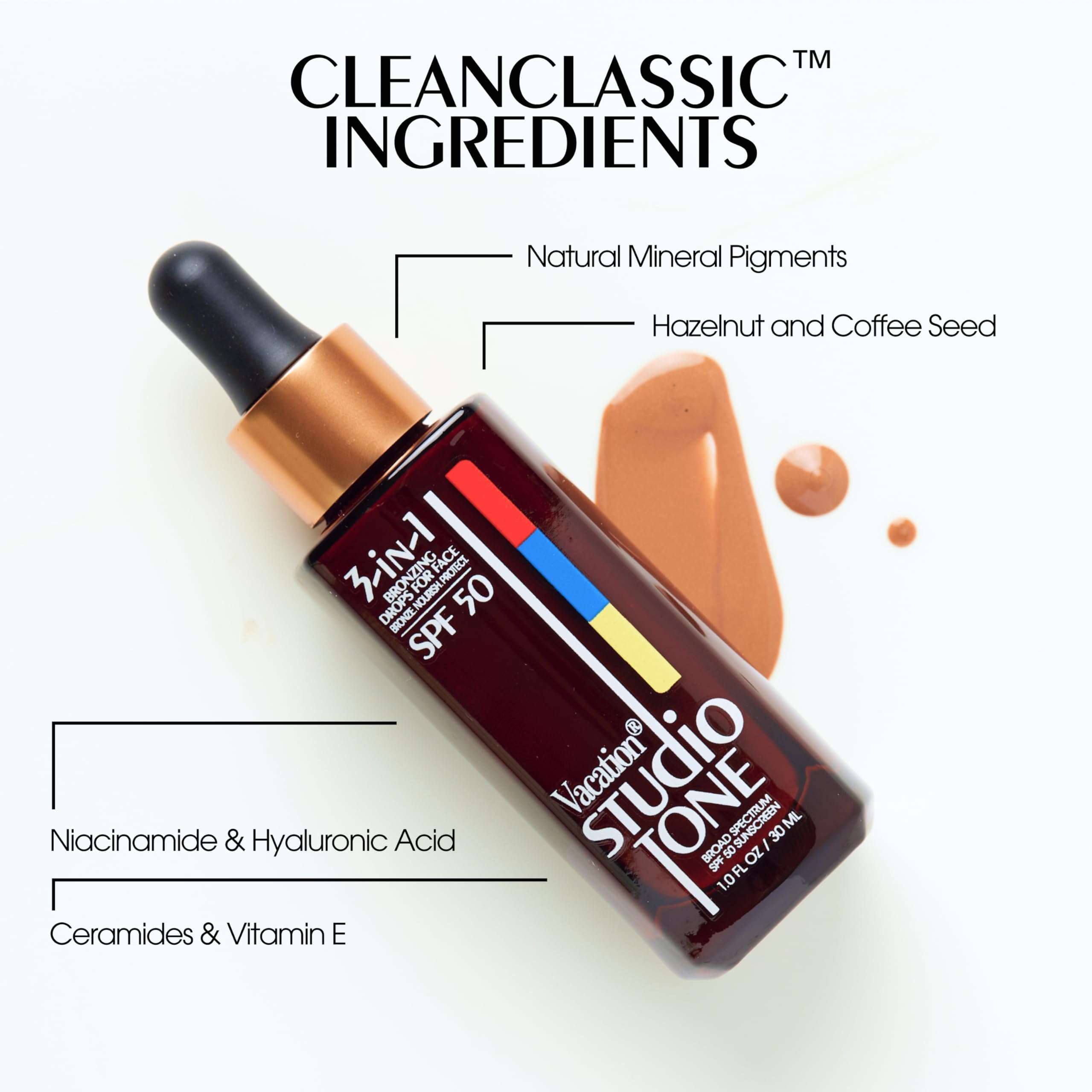 Vacation Studio Tone SPF 50 Bronzing Drops for Face, 1 Fluid Ounce