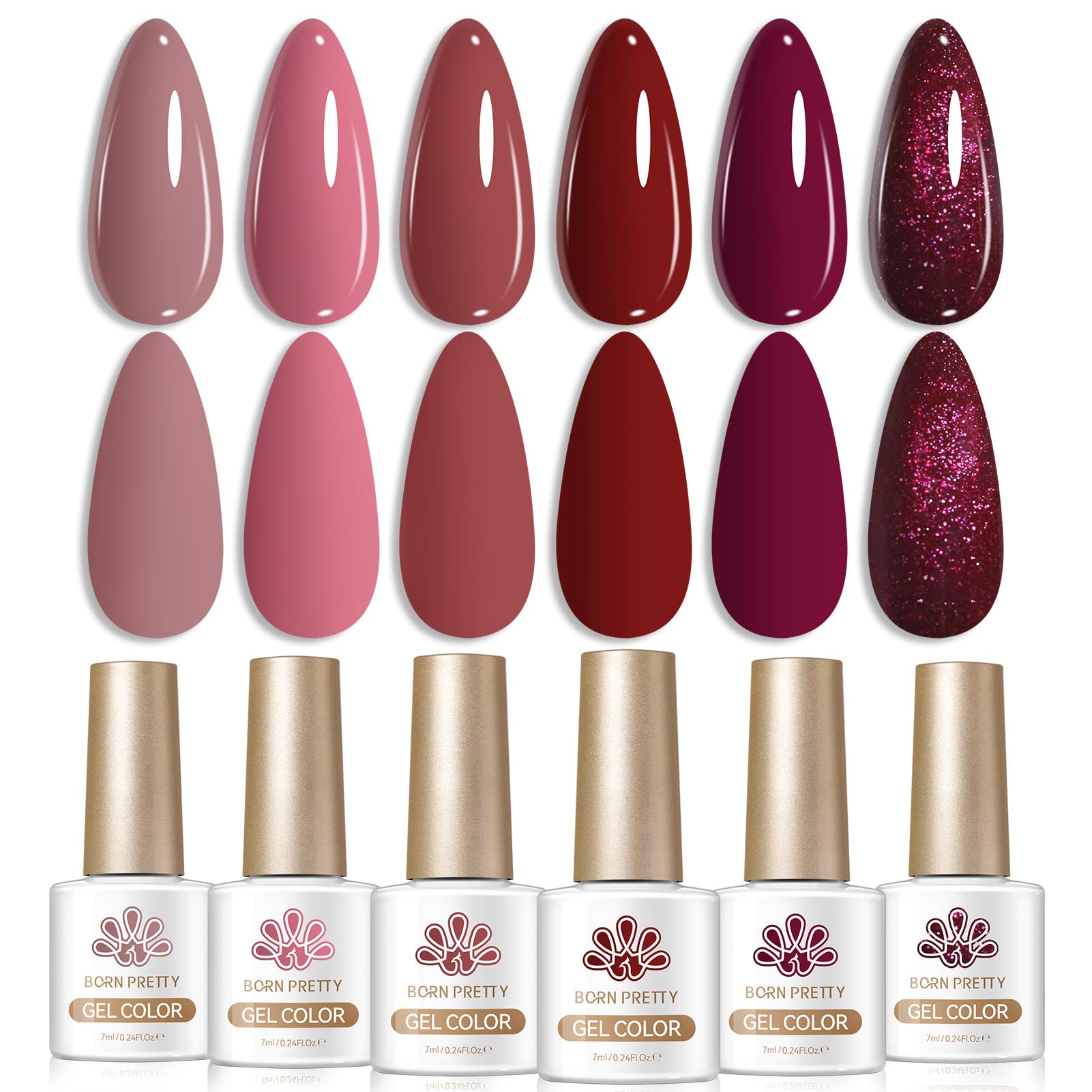 BORN PRETTY Fall Winter Gel Polish Burgundy Dark Red Purple - Product Imagery