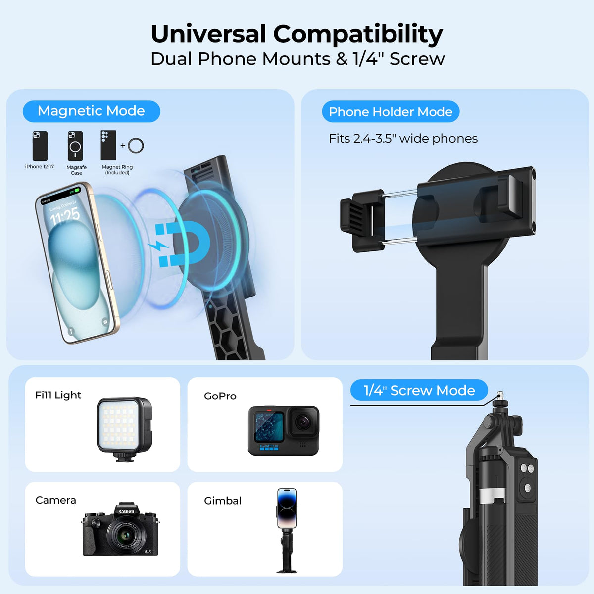 Content Creator Essentials Vlogging Kit Magnetic Tripod 2 - Btahsd Official Imagery - 4