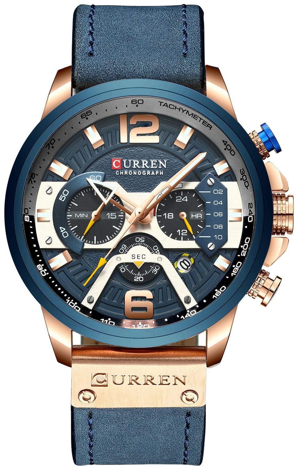 FANMIS Mens Luxury Watches Business Chronograph Dress Leather - Product Imagery