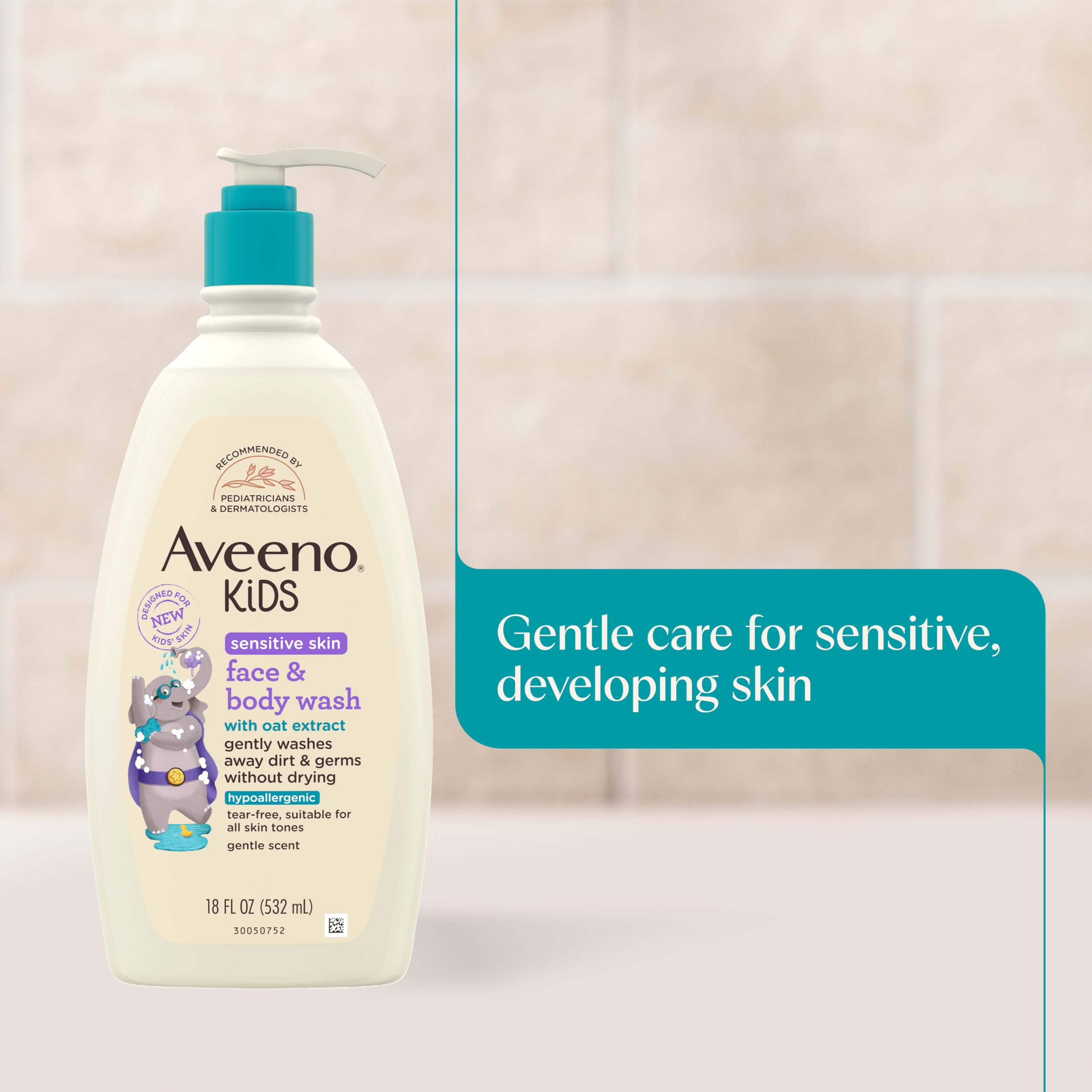 Aveeno Kids Face & Body Wash, Sensitive Skin, 18 fl. oz - Elefair Tech Official Product View 6