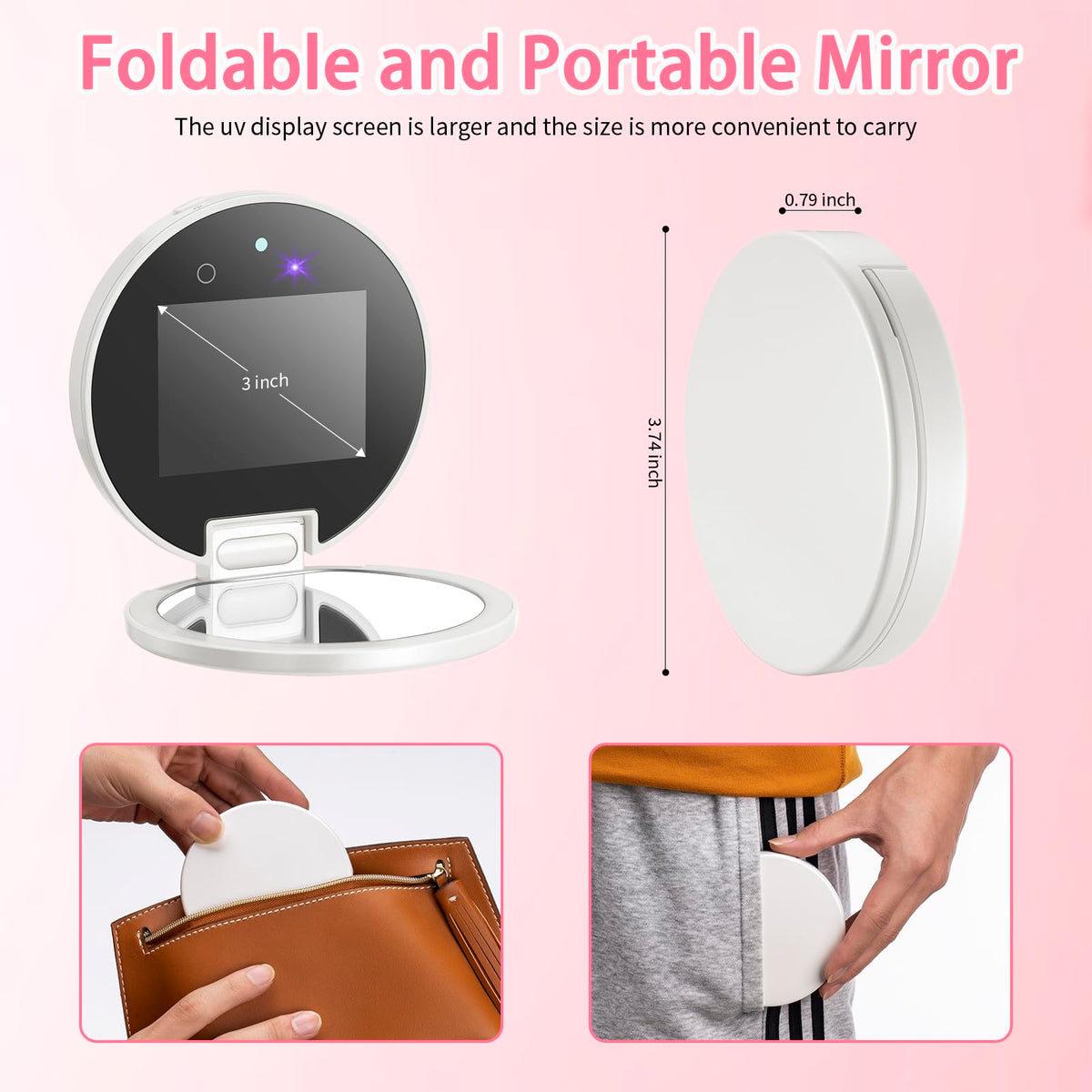 DESCHEN UV Camera Mirror for Sunscreen Test with 2X Makeup - DESCHEN Official Imagery - 3
