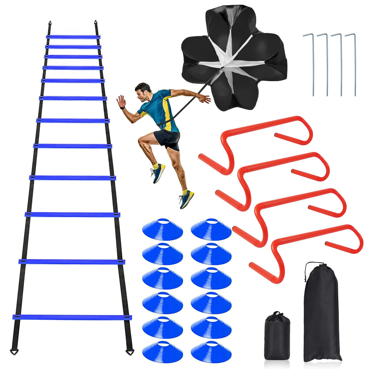 Speed Agility Ladder Training Equipment Set Includes 12 Rung - Rainmae Official Imagery - 8