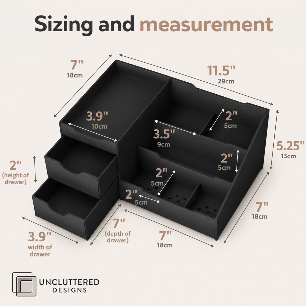 Mens Cologne Organizer for Dresser Black Countertop - Uncluttered Designs Official Imagery - 3