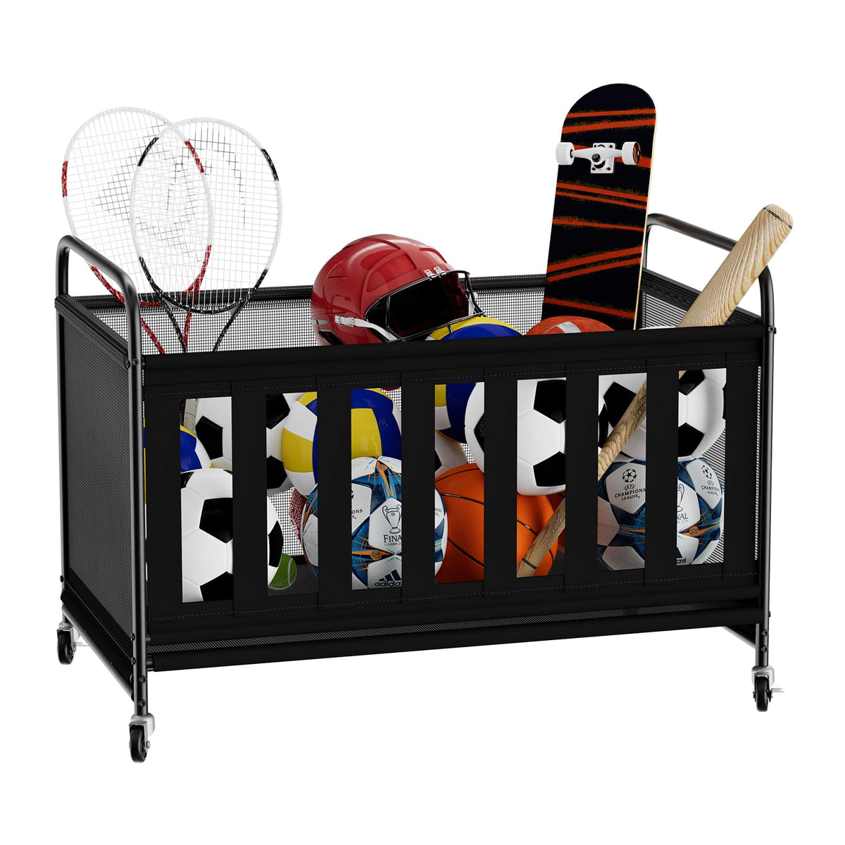 Ball Storage Bin Large with Wheels Outdoor Ball Storage for - nization Official Imagery - 2
