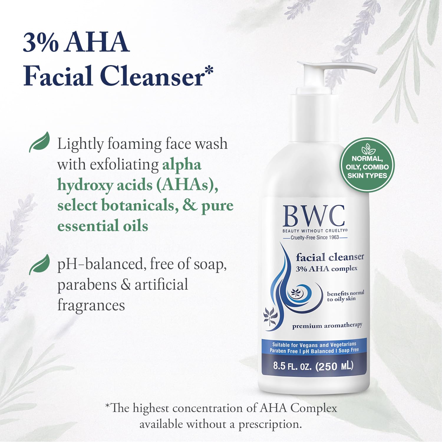 Beauty Without Cruelty AHA Facial Cleanser – Exfoliating Face - Beauty Without Cruelty