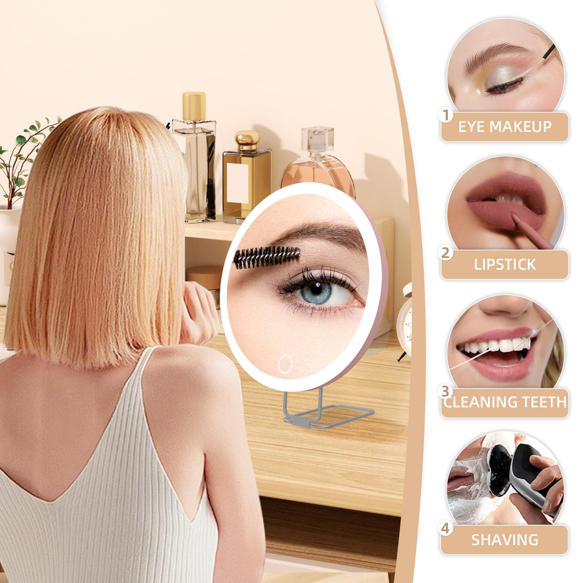 20X Magnifying Mirror with Light Large 6inch Lighted - Suupvaor Official Imagery - 8