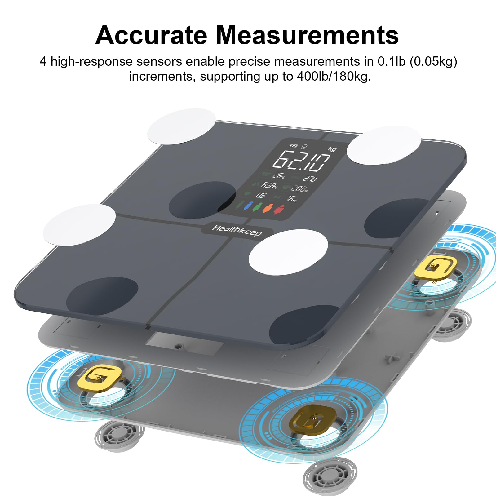 Healthkeep Smart Scale for Body Weight – Large Display Digital Sc - Healthkeep Official Product View 6