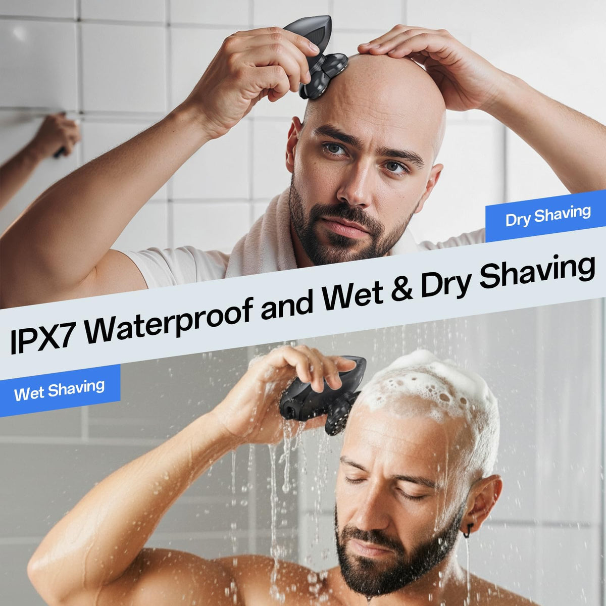 Head Shavers for Bald Men Body Shavers for Men Cordless - WEQOEE Official Imagery - 5