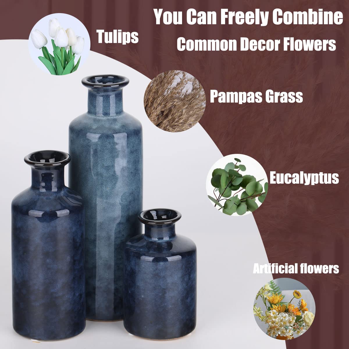 Blue Ceramic Vase Set - QIANLING Official Imagery - 6