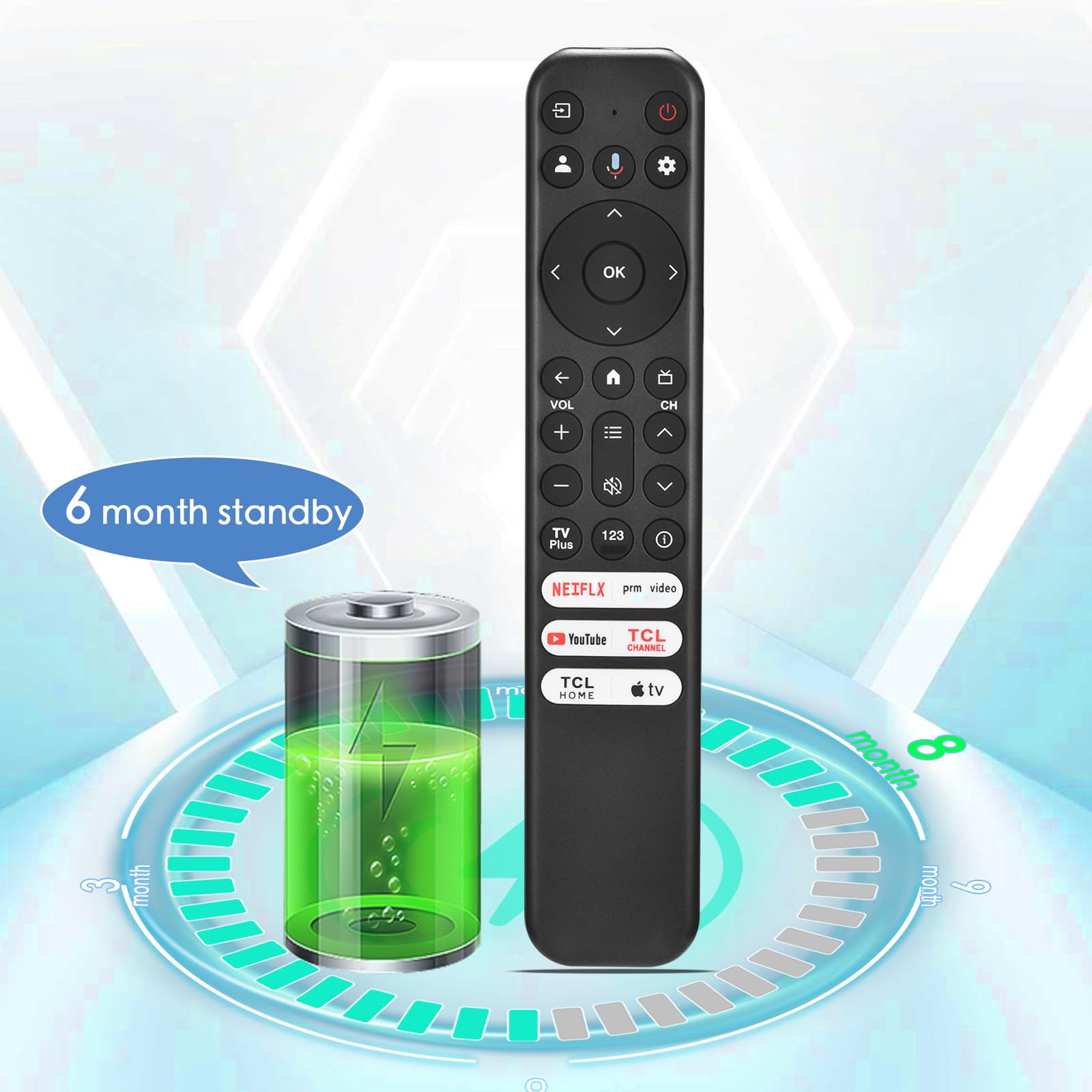 MOILDRH Replacement for TCL Google TV Voice Remote, RC813 Control - MOILDRH Official Product View 5