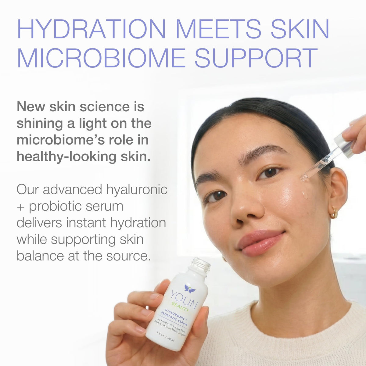 YOUN Beauty Hyaluronic Probiotic Face Serum by Dr Anthony - YOUN Beauty Official Imagery - 3