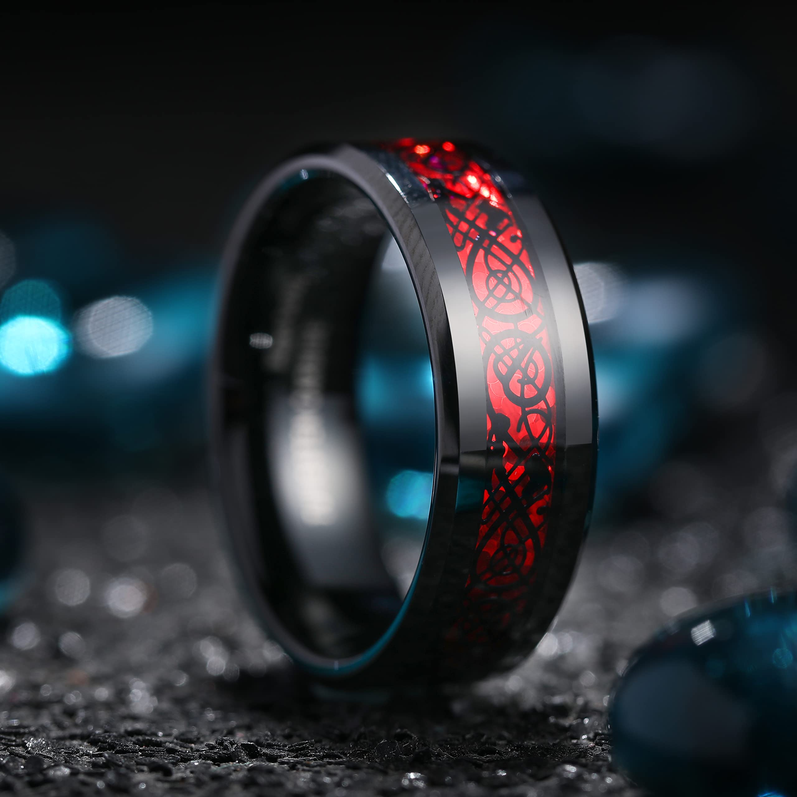 King Will Dragon Tungsten Wedding Band Ring 8mm Men